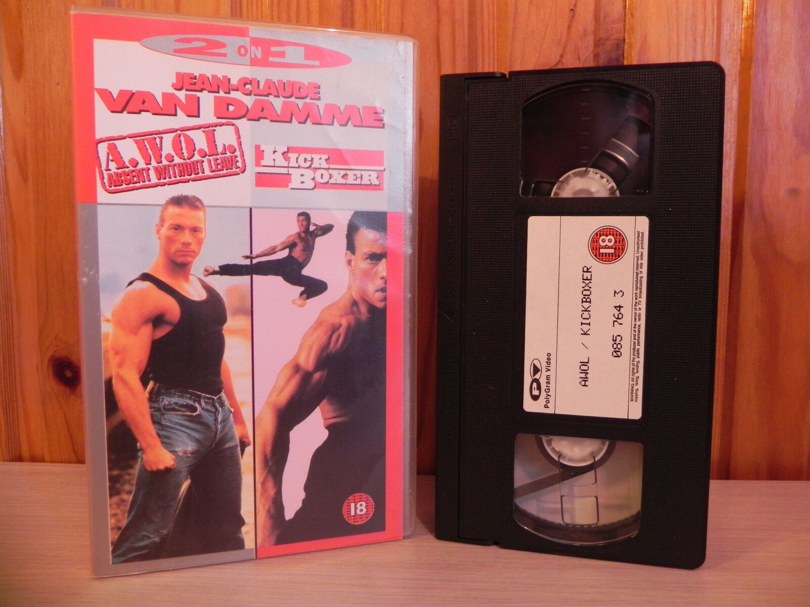 A.W.O.L. & Kickboxer 1 - Van Damme - Karate/Muay Thai - 201 Minutes VHS - Video-