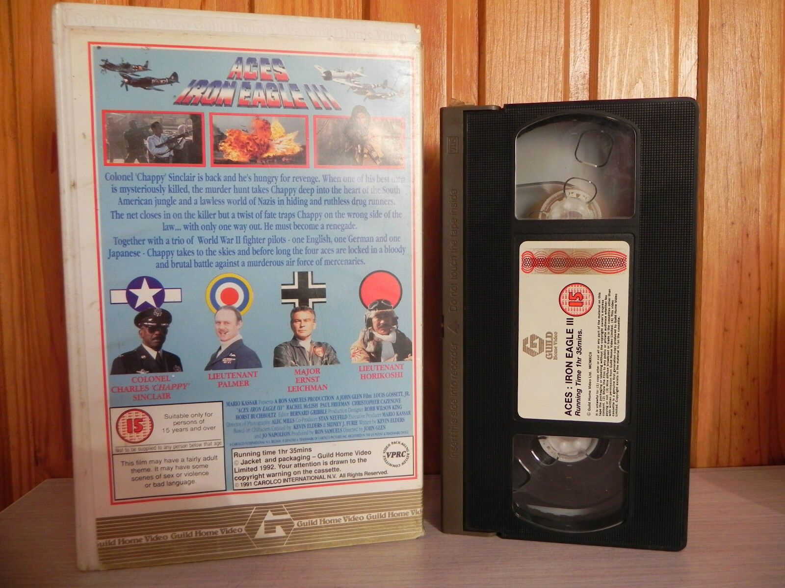 Ace Iron Eagle 3 - Big Box - Guild Video - Nazis - Drug Runners - Action - VHS-