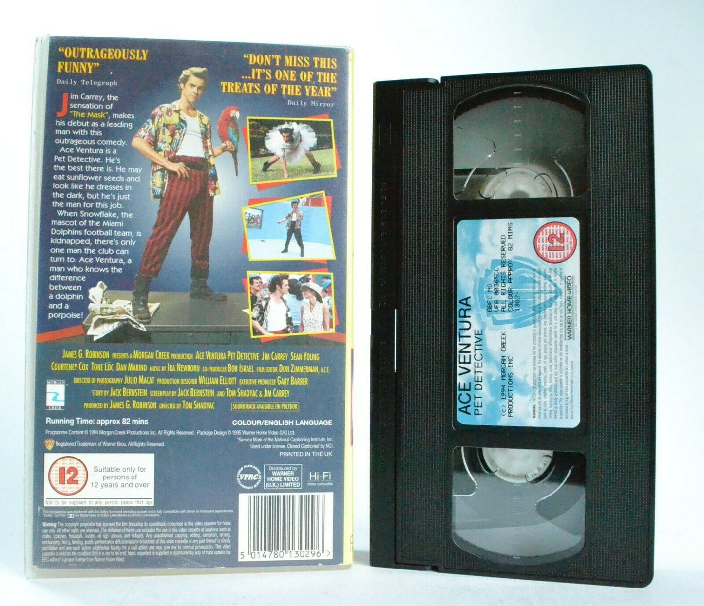 Ace Ventura: Pet Detective - (1994) Comedy - Jim Carrey/Sean Young - Pal VHS-