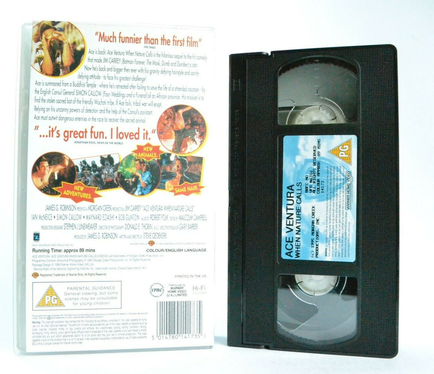 Ace Ventura: When Nature Calls - Comedy - Animal Detective - J.Carrey - Pal VHS-