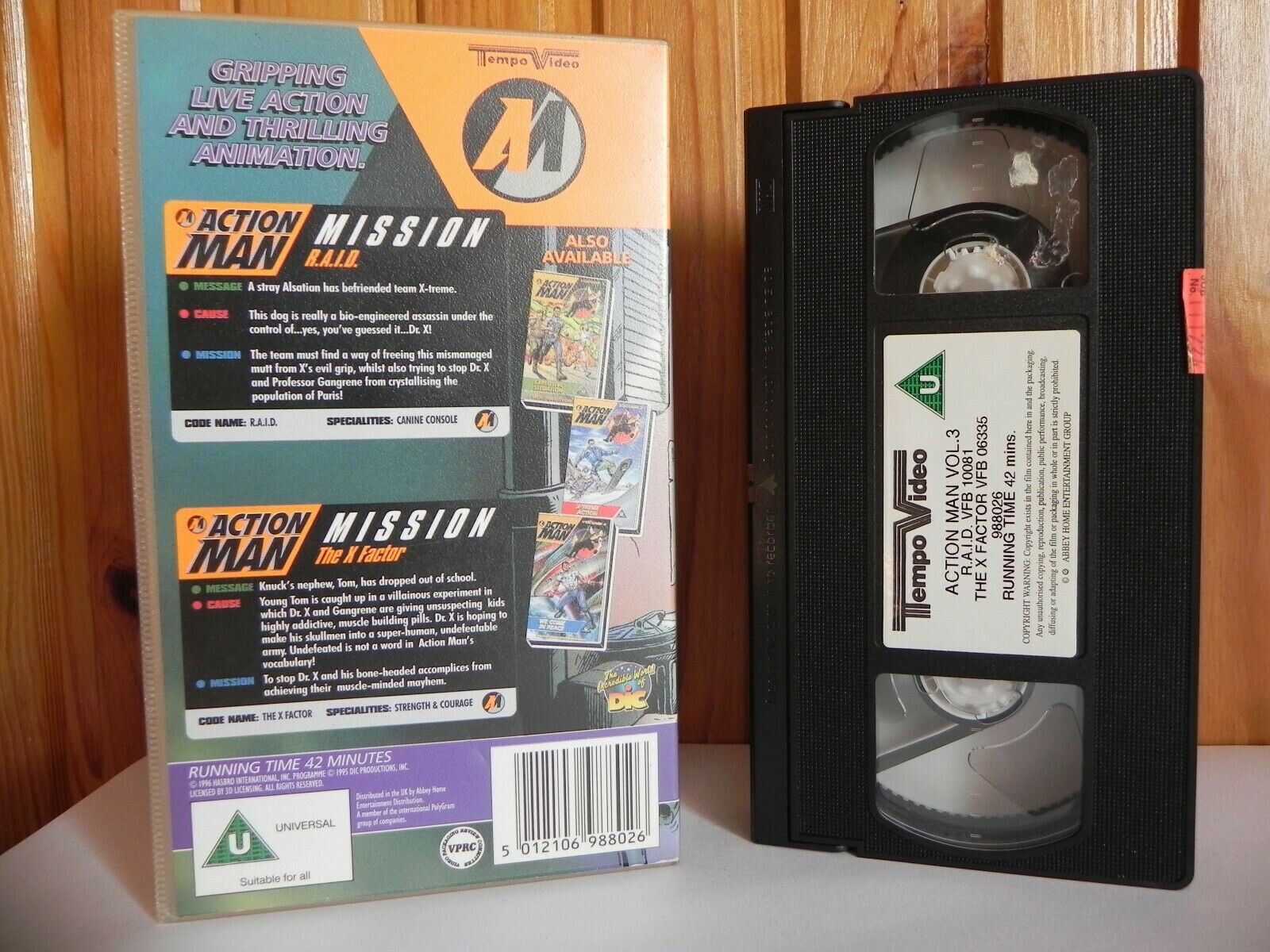 Action Man Volume 3: R.A.I.D. - Animated - Adventures - Action - Kids - Pal VHS-