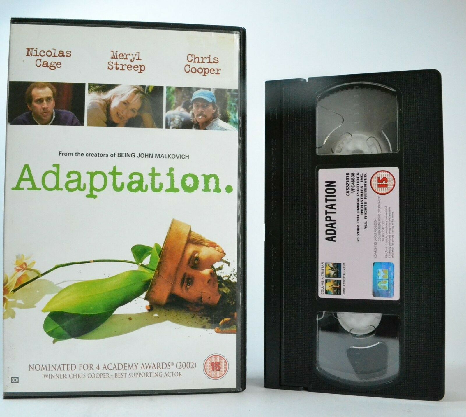 Adaptation (2002): Drama Comedy Metafilm - Large Box - N.Cage/M.Streep - VHS-