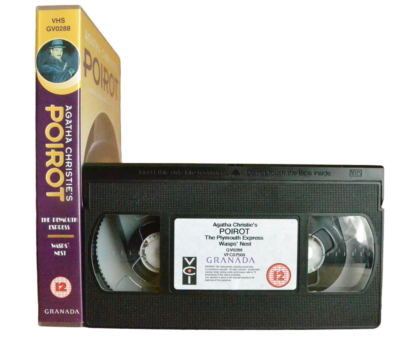 Agatha Christie's Poirot (The Plymouth Express & Wasps' Nest) - David Suchet - Granada - Vintage - Pal VHS-