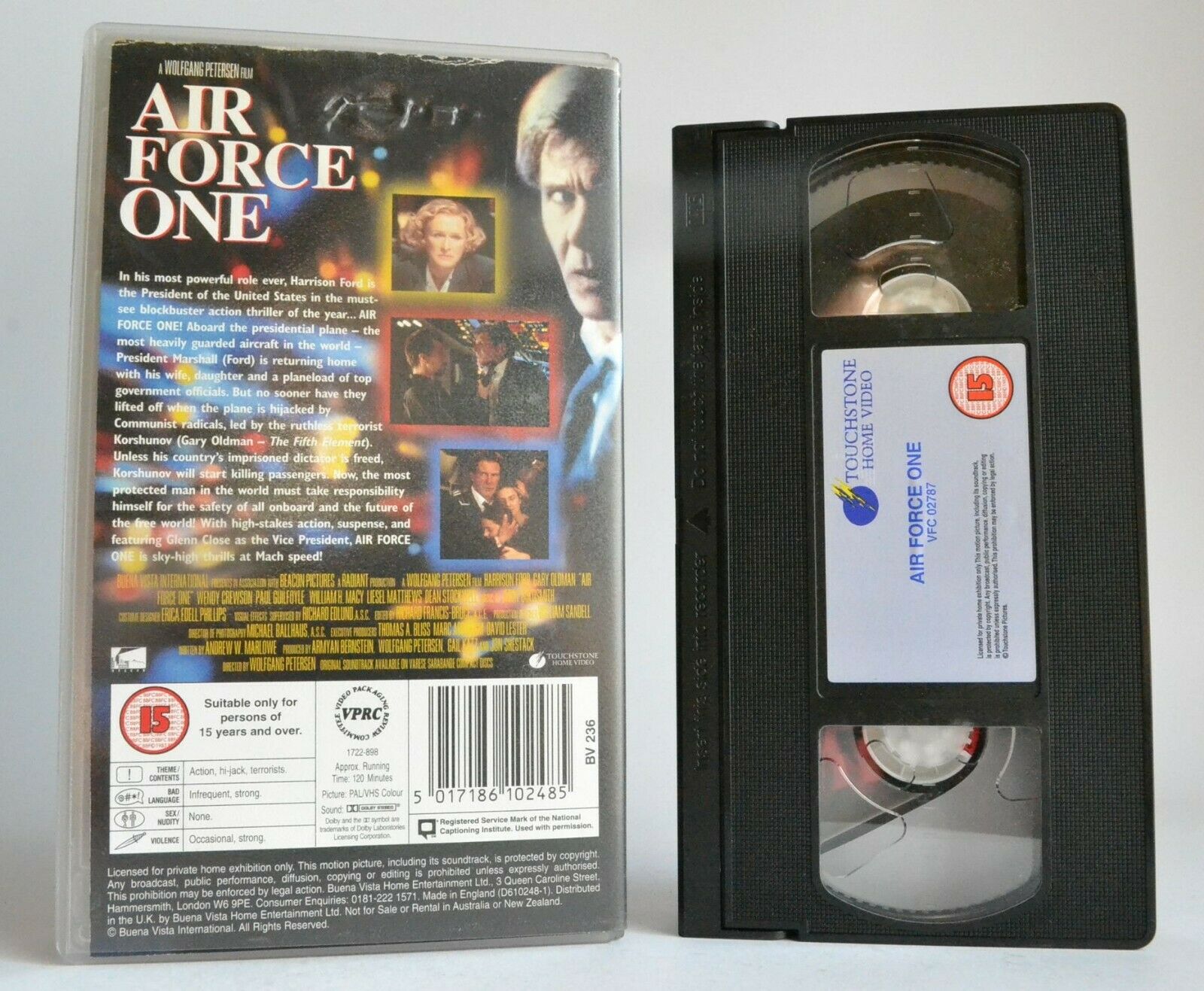 Air Force One: Political Action Thriller - Harrison Ford / Gary Oldman - Pal VHS-