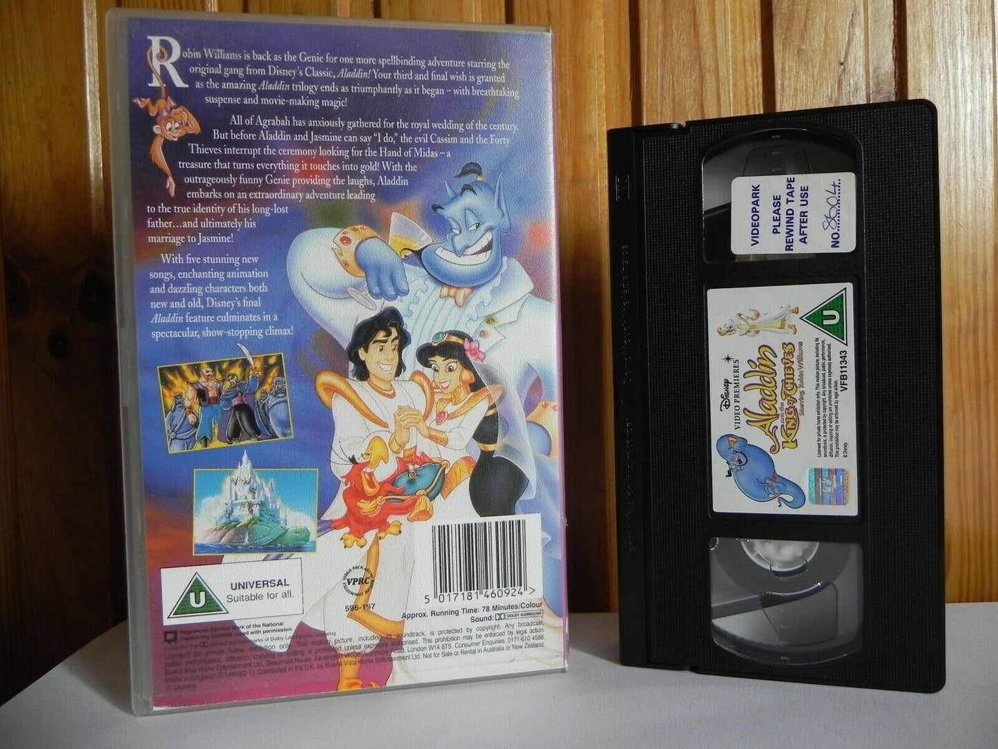 Aladdin And The King Of Thieves - Walt Disney - Animated - Large Box - Pal VHS-