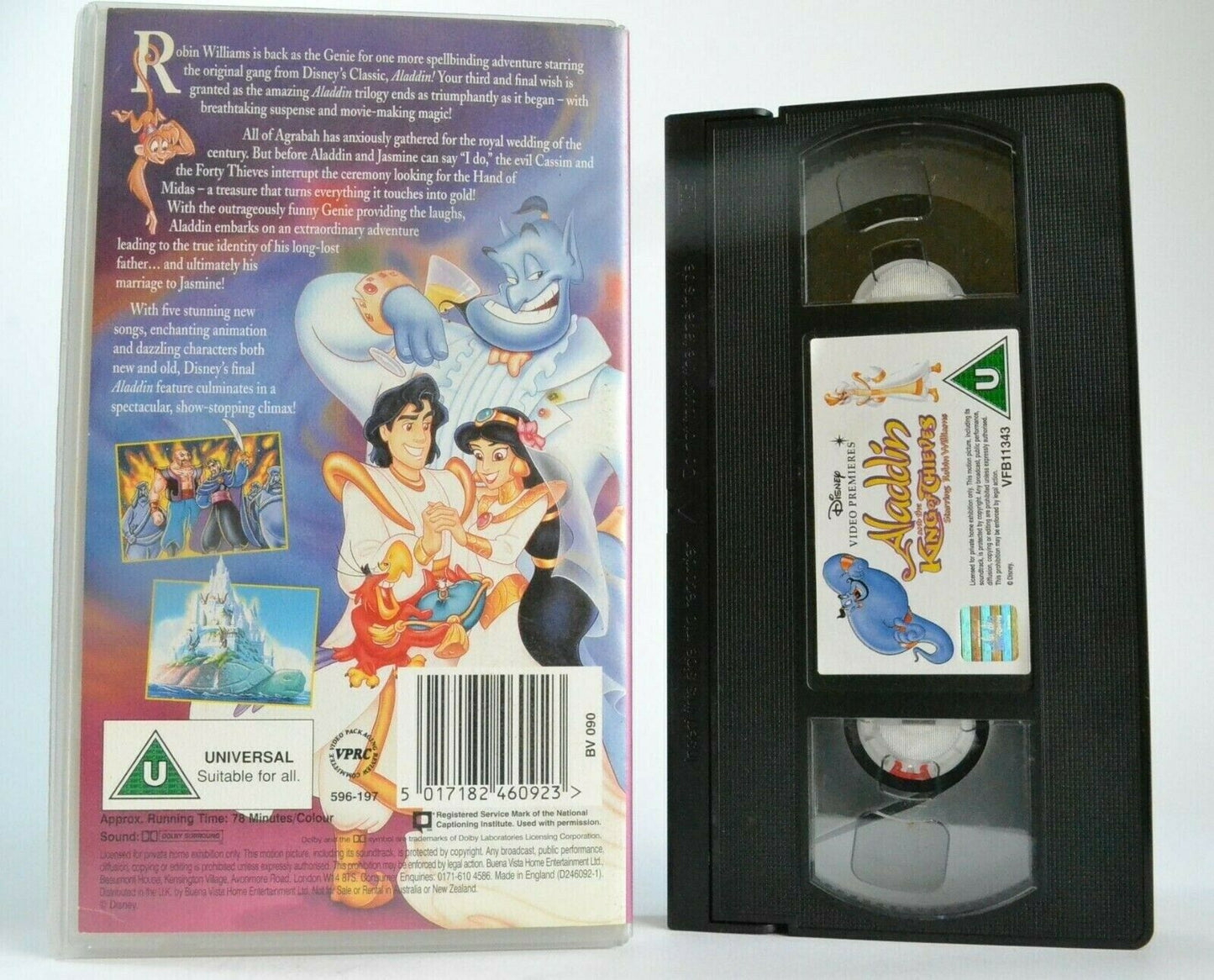 Aladdin And The King Of Thieves [Walt Disney] - Animated - Robin Williams - VHS-