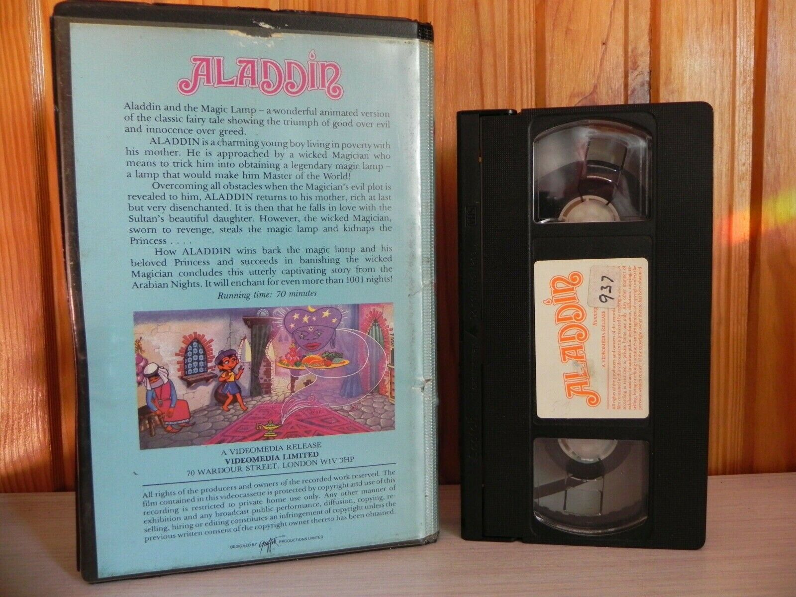 Aladdin - Pre-Cert Video - Big Box - Video Media - Wonderful Animated - Pal VHS-