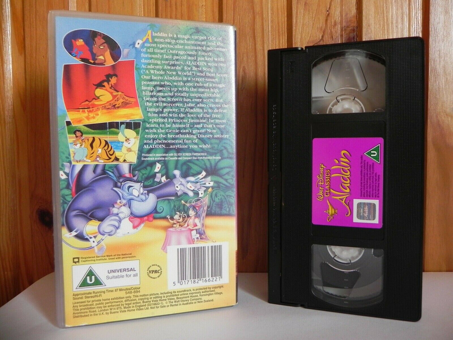 Aladdin - Walt Disney Classics - Animated - Adventure - Children's - Pal VHS-