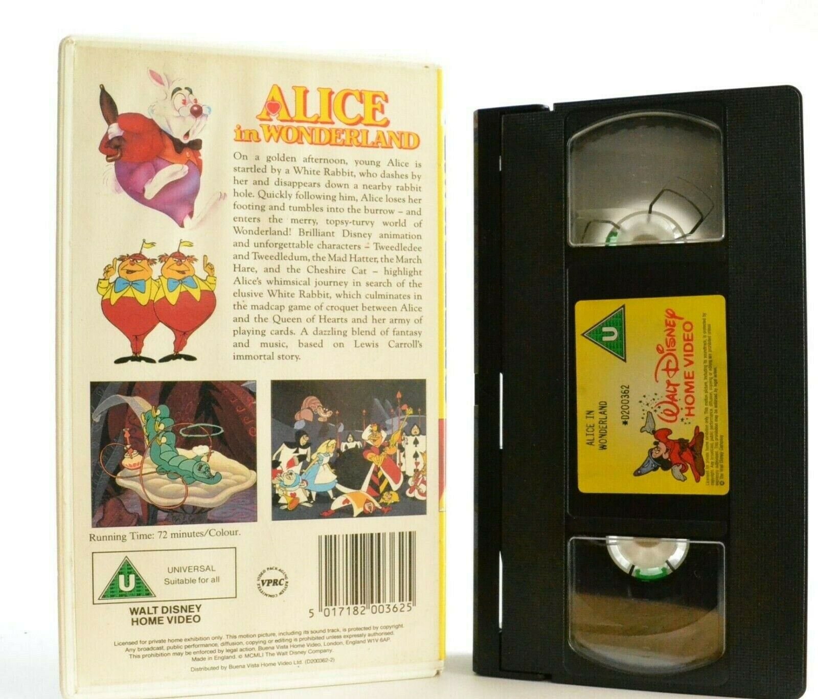 Alice In Wonderland: Disney Classic - Based On L.Carroll Story - Kids - Pal VHS-