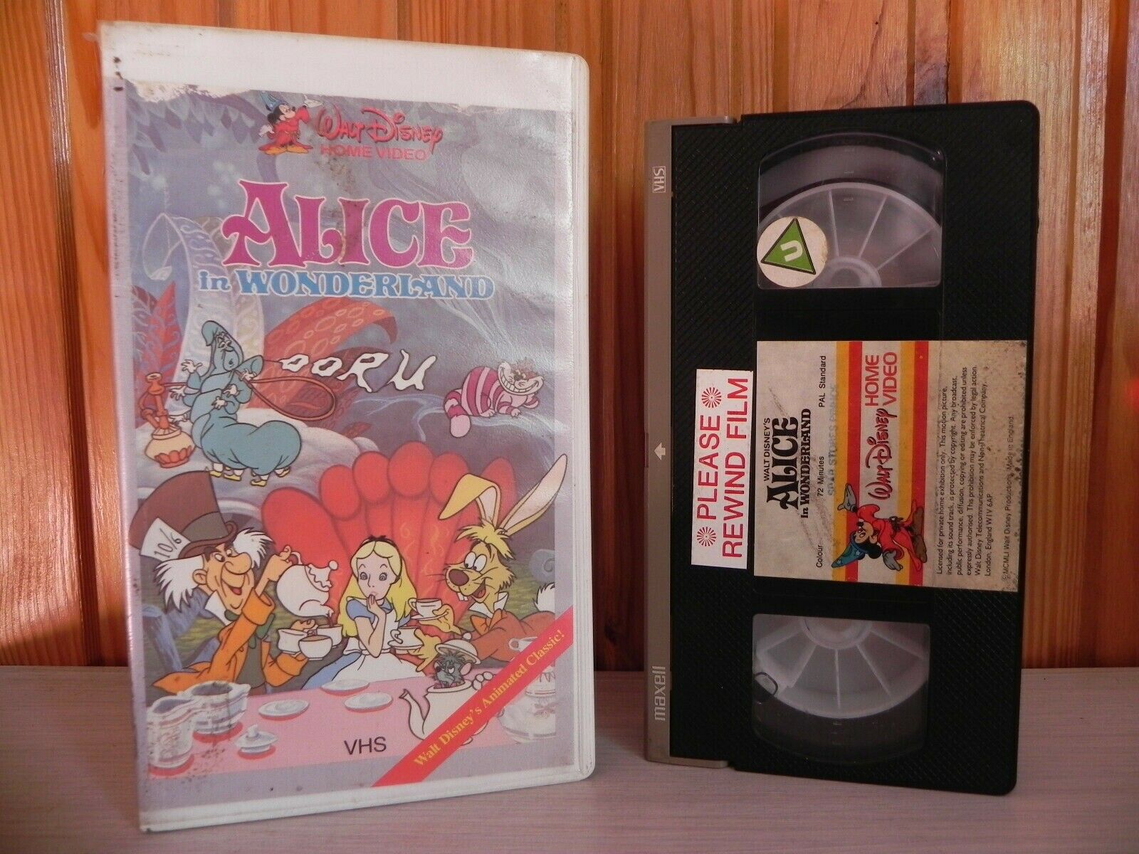 Alice In Wonderland - Disney - Pre-Cert Video - Ex-Rental - See Pics - Pal VHS-