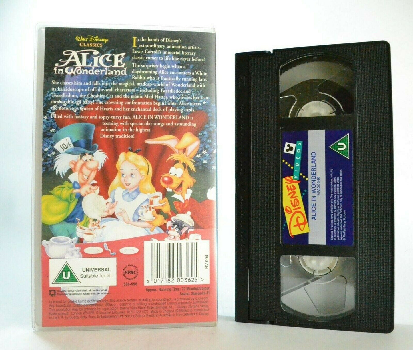 Alice In Wonderland: Disney's 13th Animated Classic (1951) - Children's - VHS-