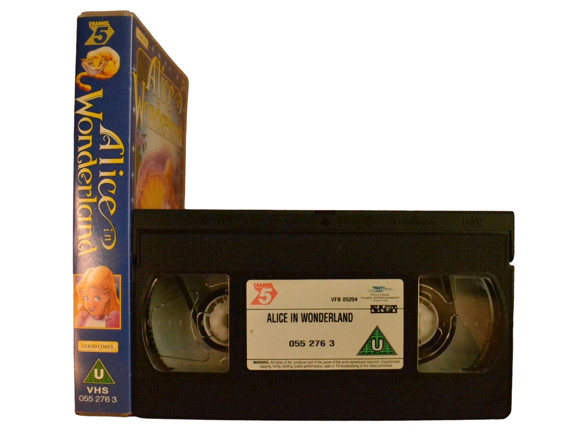 Alice in Wonderland - Mia Wasikowska - Channel 5 - Childrens - PAL - VHS-