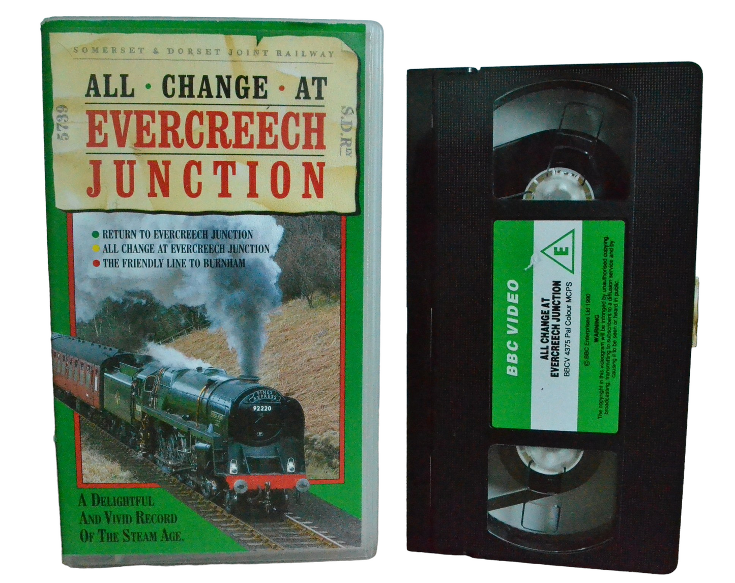 All Change At Evercreech Junction - Gwyn Richards - BBC Video - BBCV 4375 - Steam Trains - Pal - VHS-