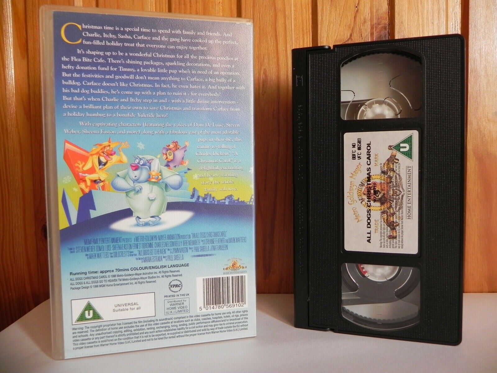 All Dogs Christmas Carol - Metro Goldwyn - Animated - Children's - Pal VHS-