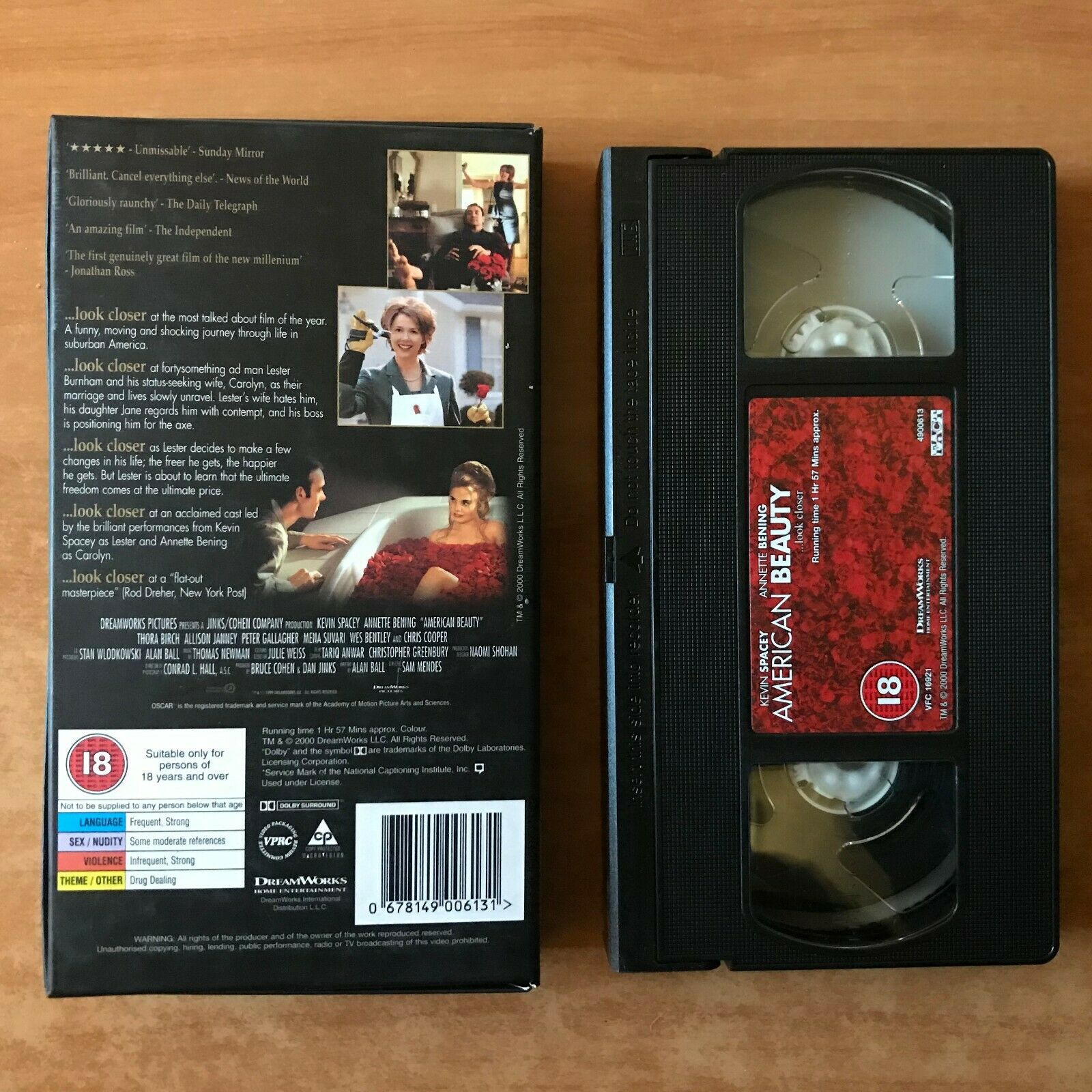 American Beauty (1999): Drama [Carton Box] Kevin Spacey / Annette Bening - VHS-