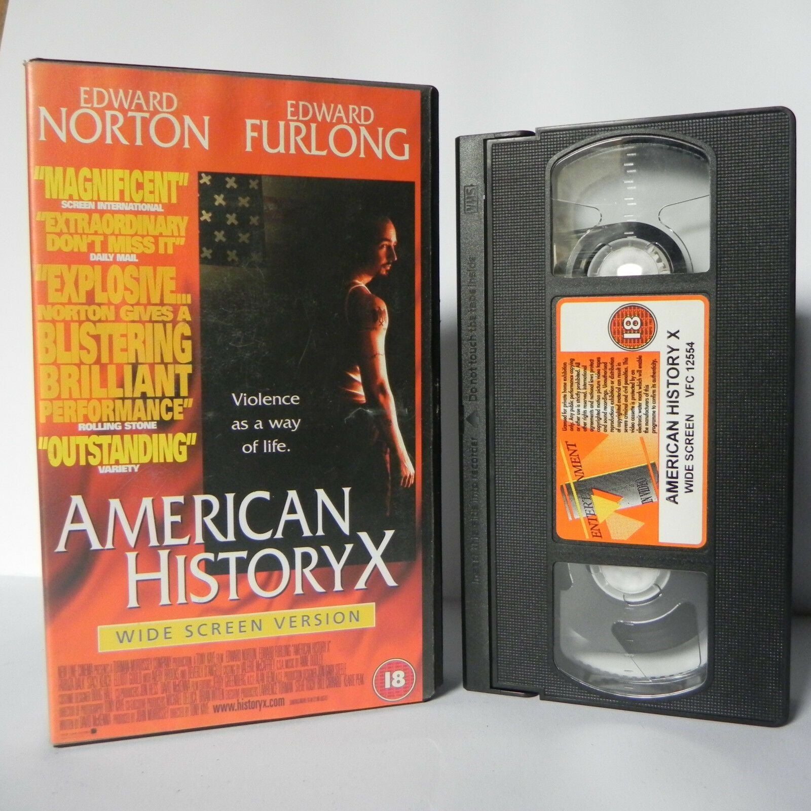 American History X - (1998) Edward Norton - Neo Nazi/American Crime Drama - VHS-