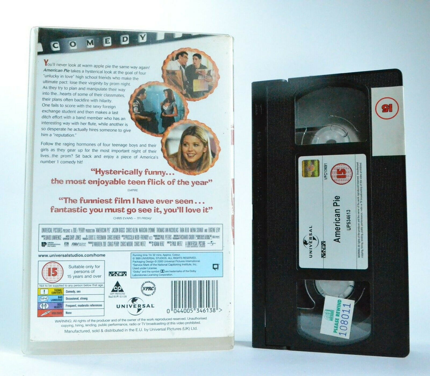 American Pie (1999) - Teen Sex Comedy - Large Box - Jason Biggs - Pal VHS-