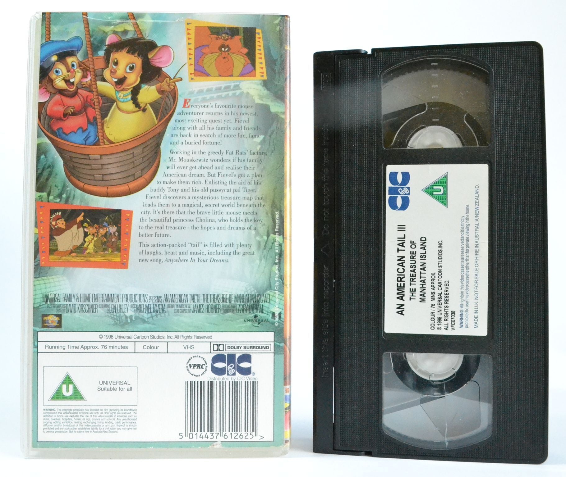 An American Tail 3: The Treasure Of Manhattan Island (1998) Kid’s Animation VHS-