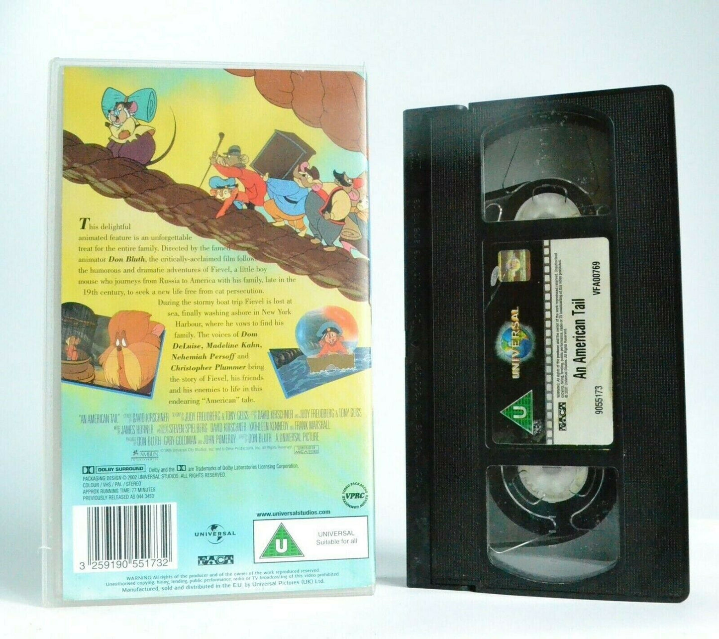 An American Tail: By Don Bluth (1986) - Musical Adventure - Children's - Pal VHS-