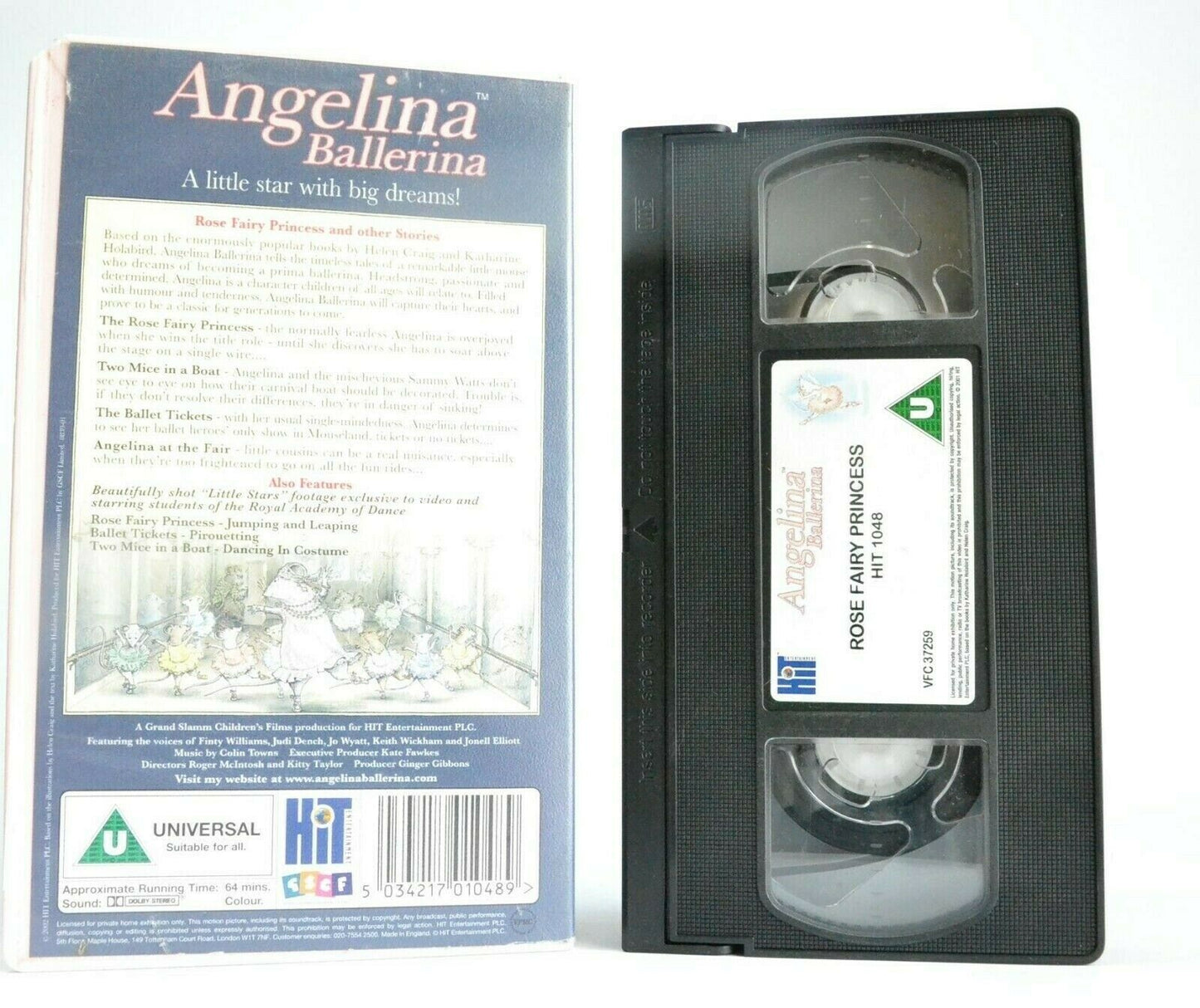 Angelina Ballerina: Rose Fairy Princess - Animated Adventures - Children's - VHS-