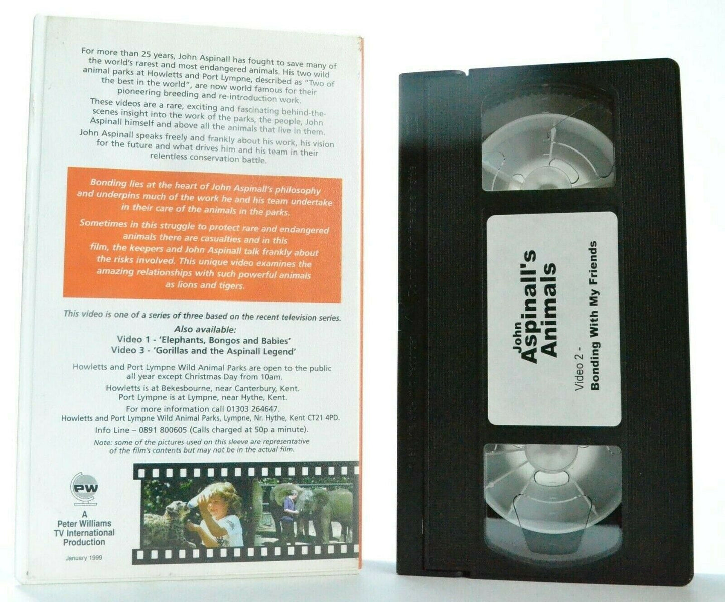 Animals: By John Aspinall/Video 2: Bonding With My Friends - TV Series - Pal VHS-