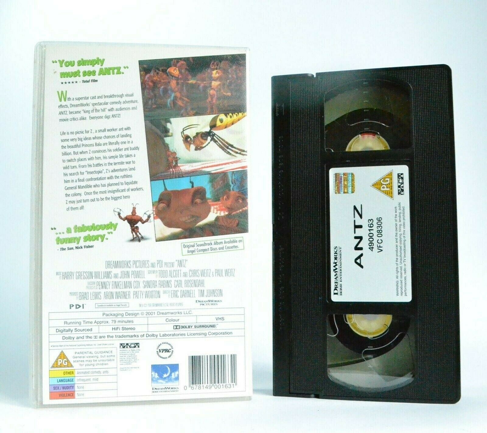 Antz: Dreamworks (2001) - Computer/Animated Adventure Comedy - Children's - VHS-