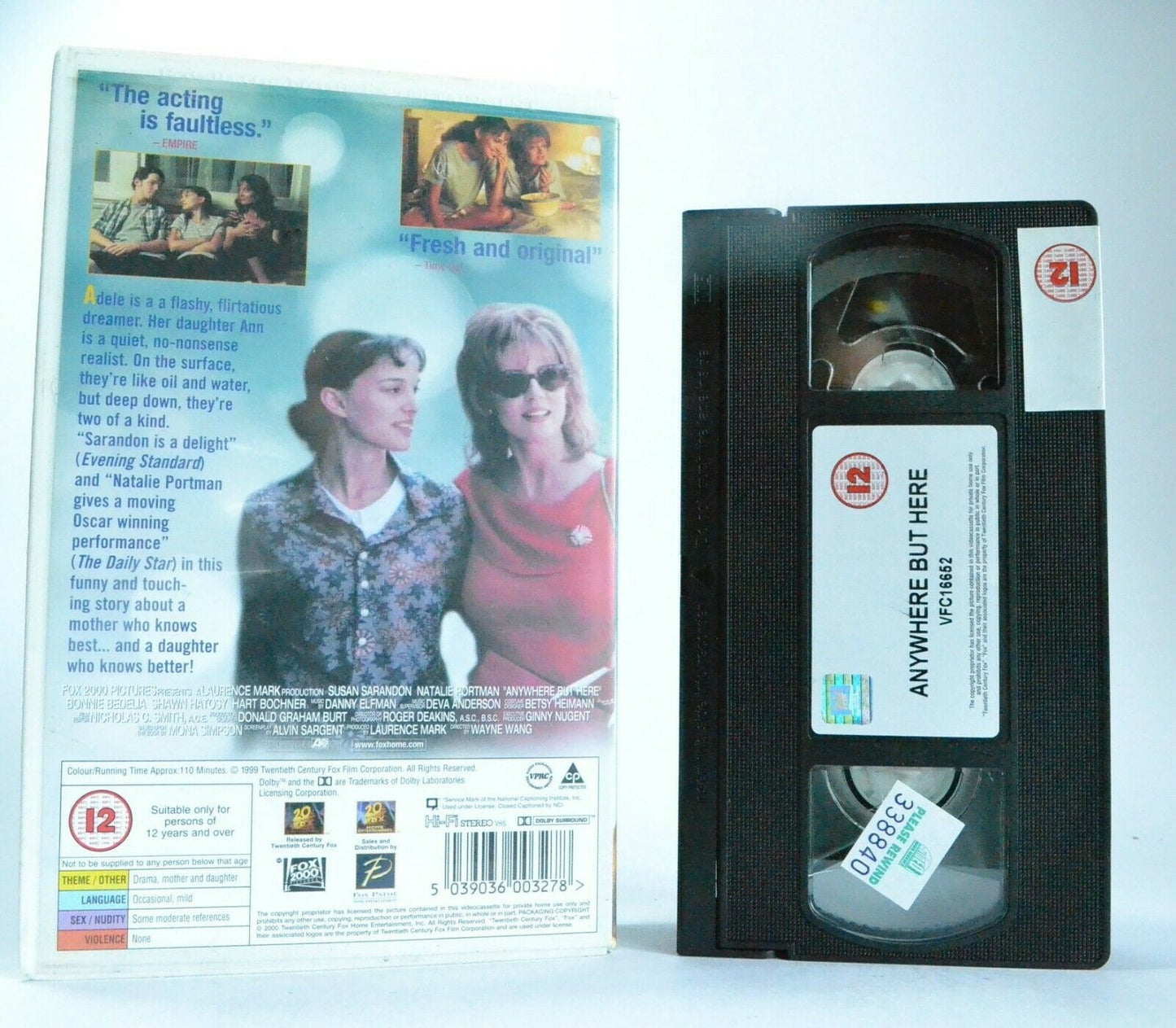 Anywhere But Here: S.Sarandon/N.Portman - Coming-Of-Age Comedy Drama - Pal VHS-