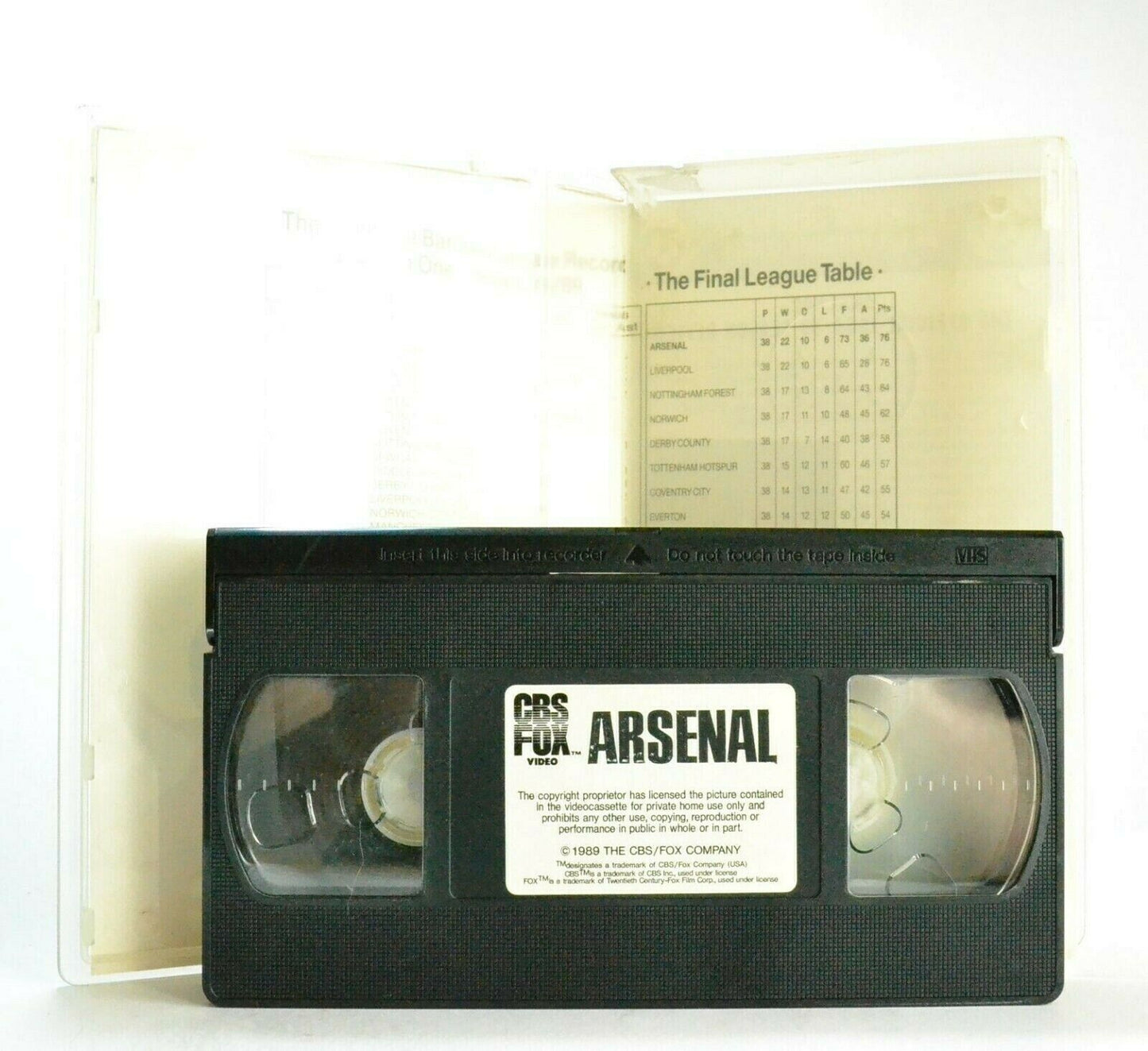 Arsenal: 1988/89 Season Review - The Gunners - Game By Game - Football - Pal VHS-