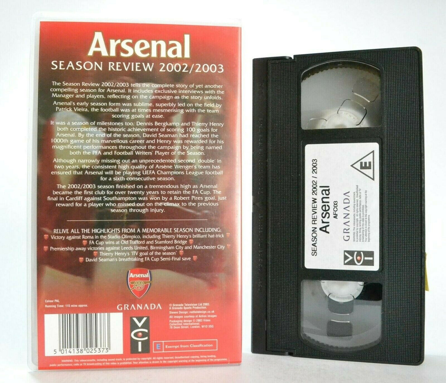 Arsenal: Season Review 2002/03 - Dennis Bergkamp - Thierry Henry - Sports - VHS-