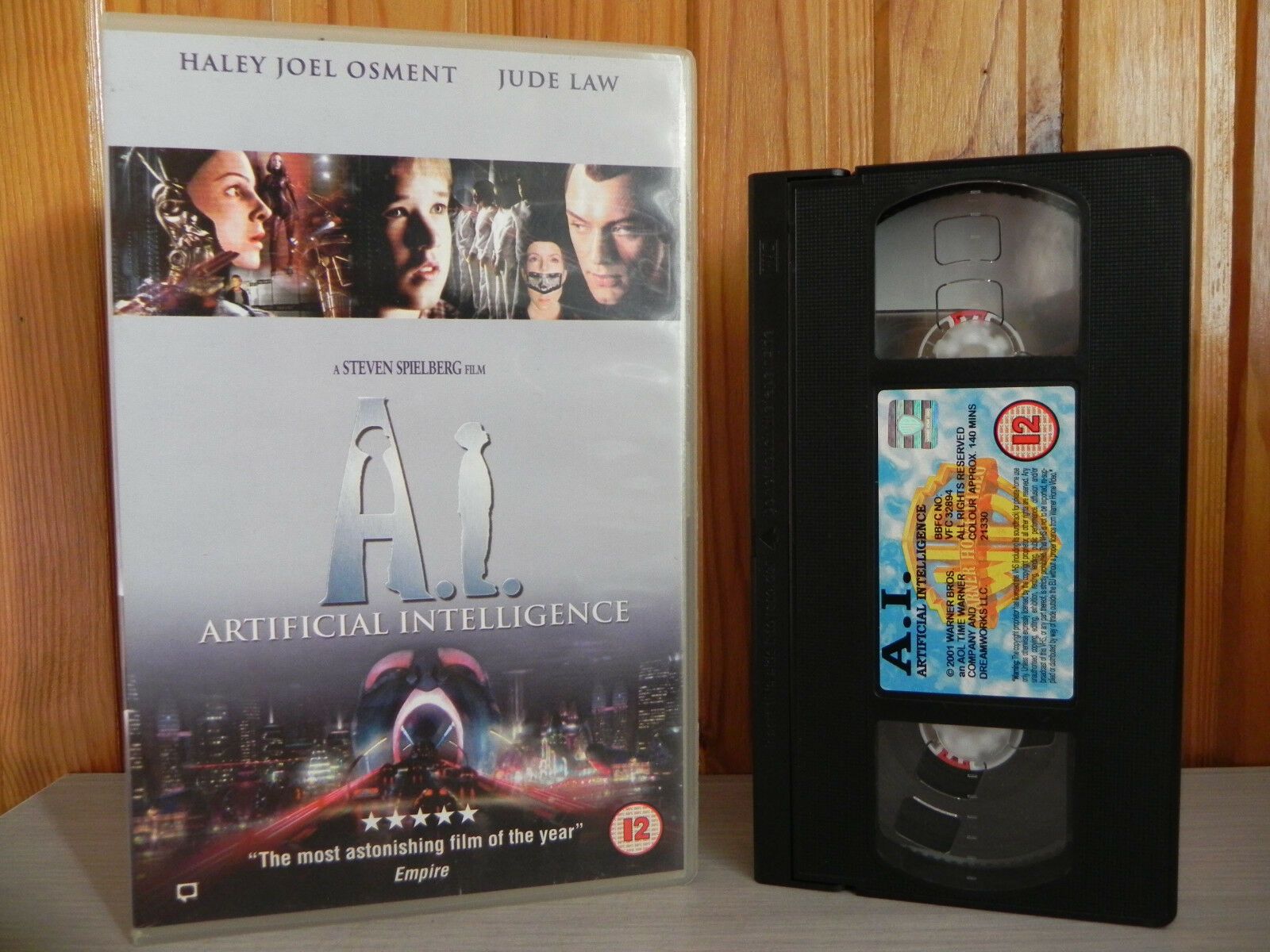 Artificial Intelligence - Large Box - Steven Spielberg - Jude Law - Sci-Fi - VHS-