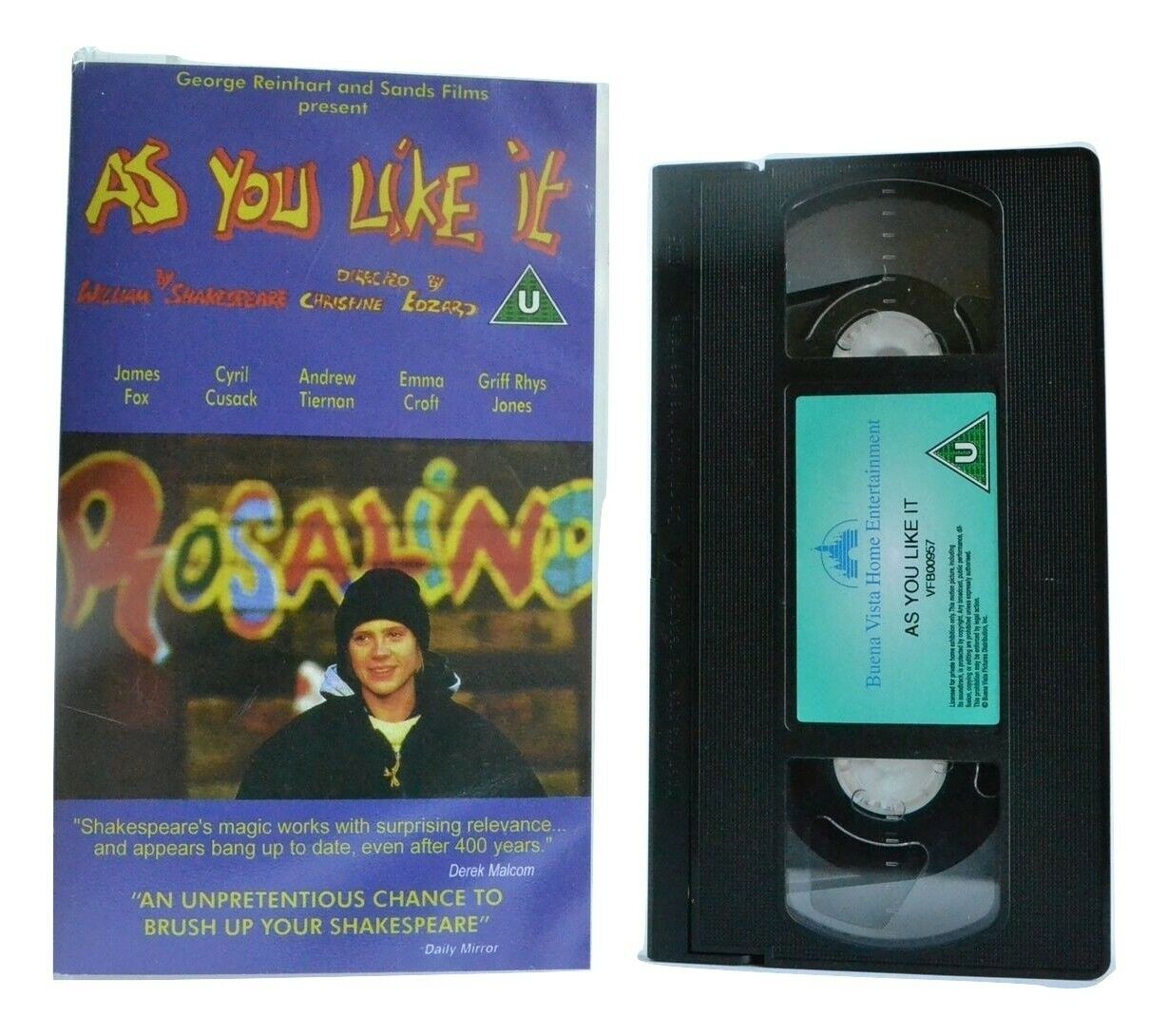 As You Like It (1992): Based On W.Shakespeare Comedy - Romance - James Fox - VHS-