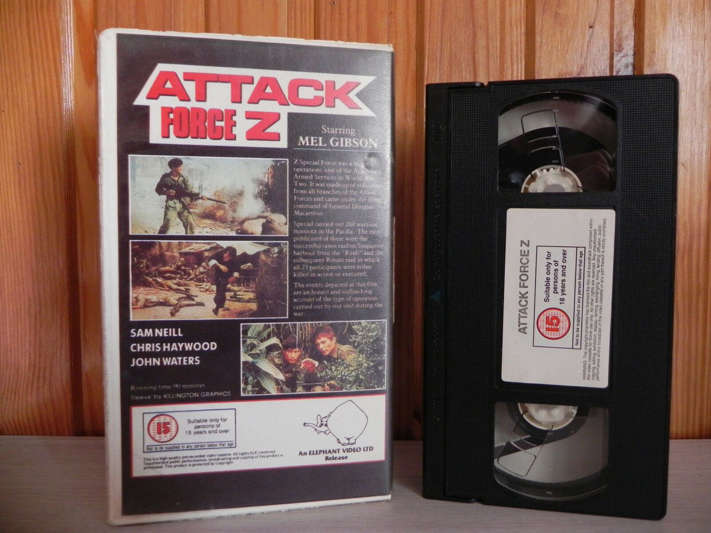 Attack Force Z (1981): Original Elephant Video - War Action - Mel Gibson - Pal VHS-