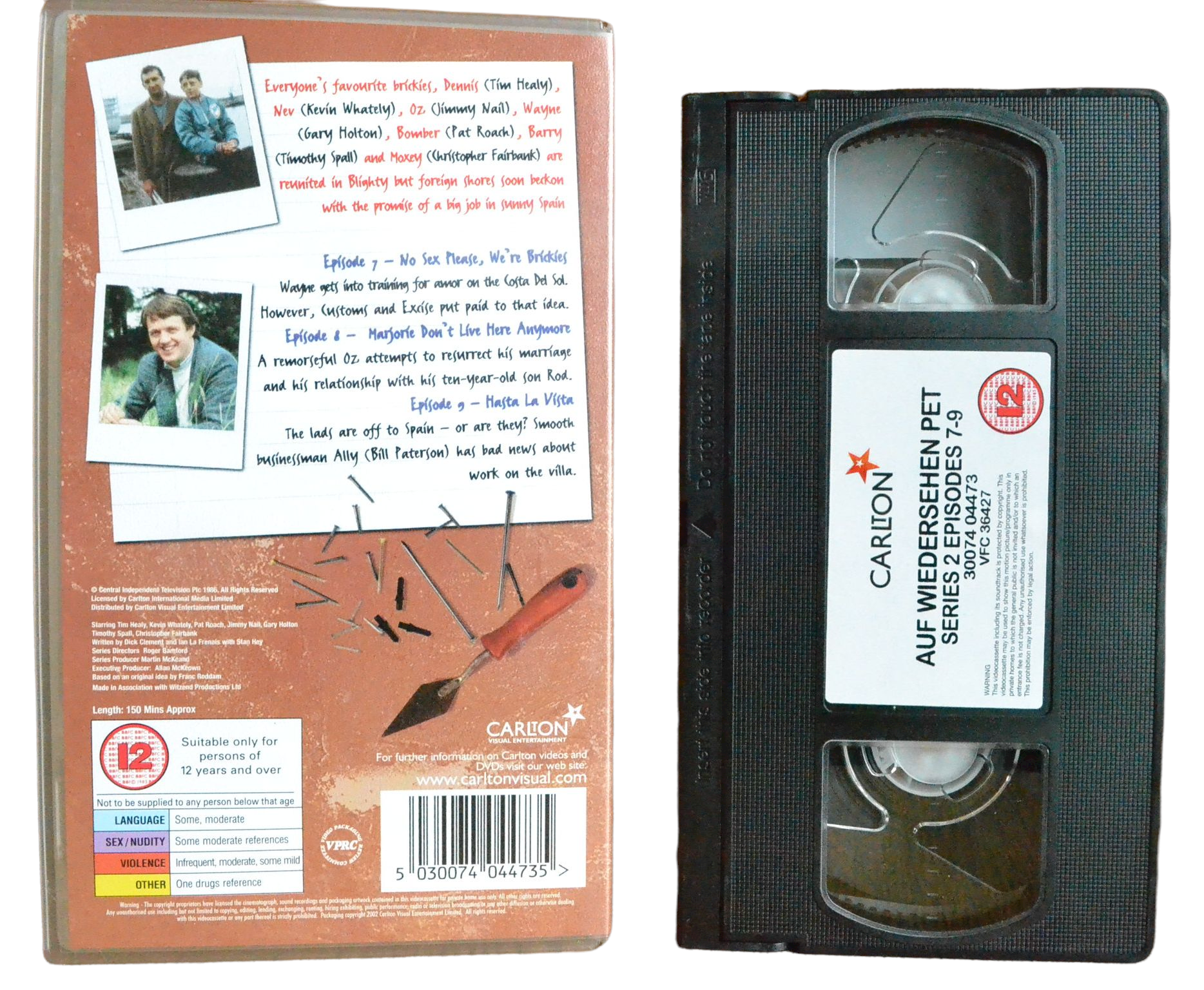 Auf Wiedersehen, Pet: Series 2 - Episodes 7-9 - Tim Healy - Carlton - Vintage - Pal VHS-