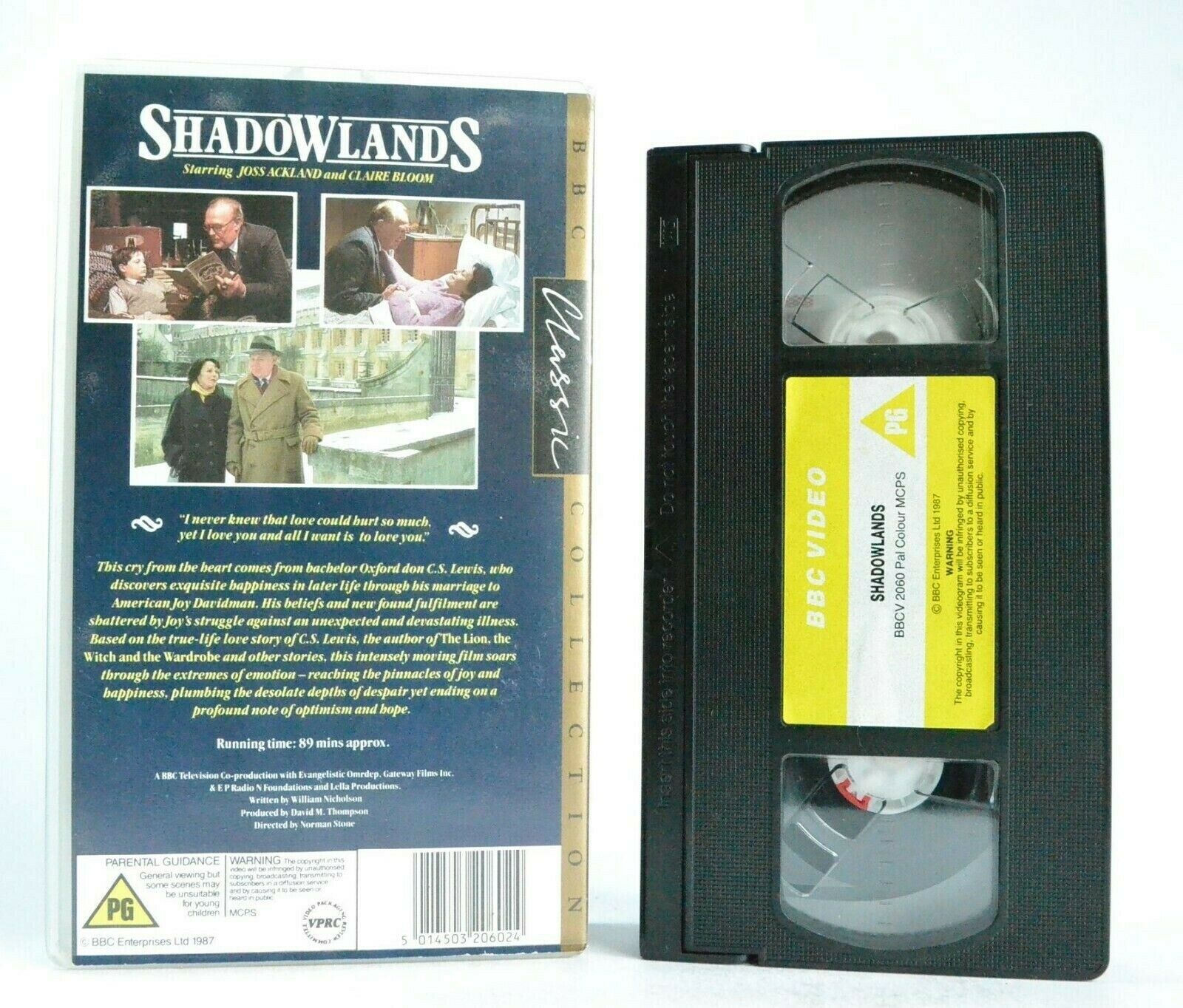 BBC Video - Shadowlands: TV Movie (1985) - C.S Lewis - Life Love Story - Pal VHS-