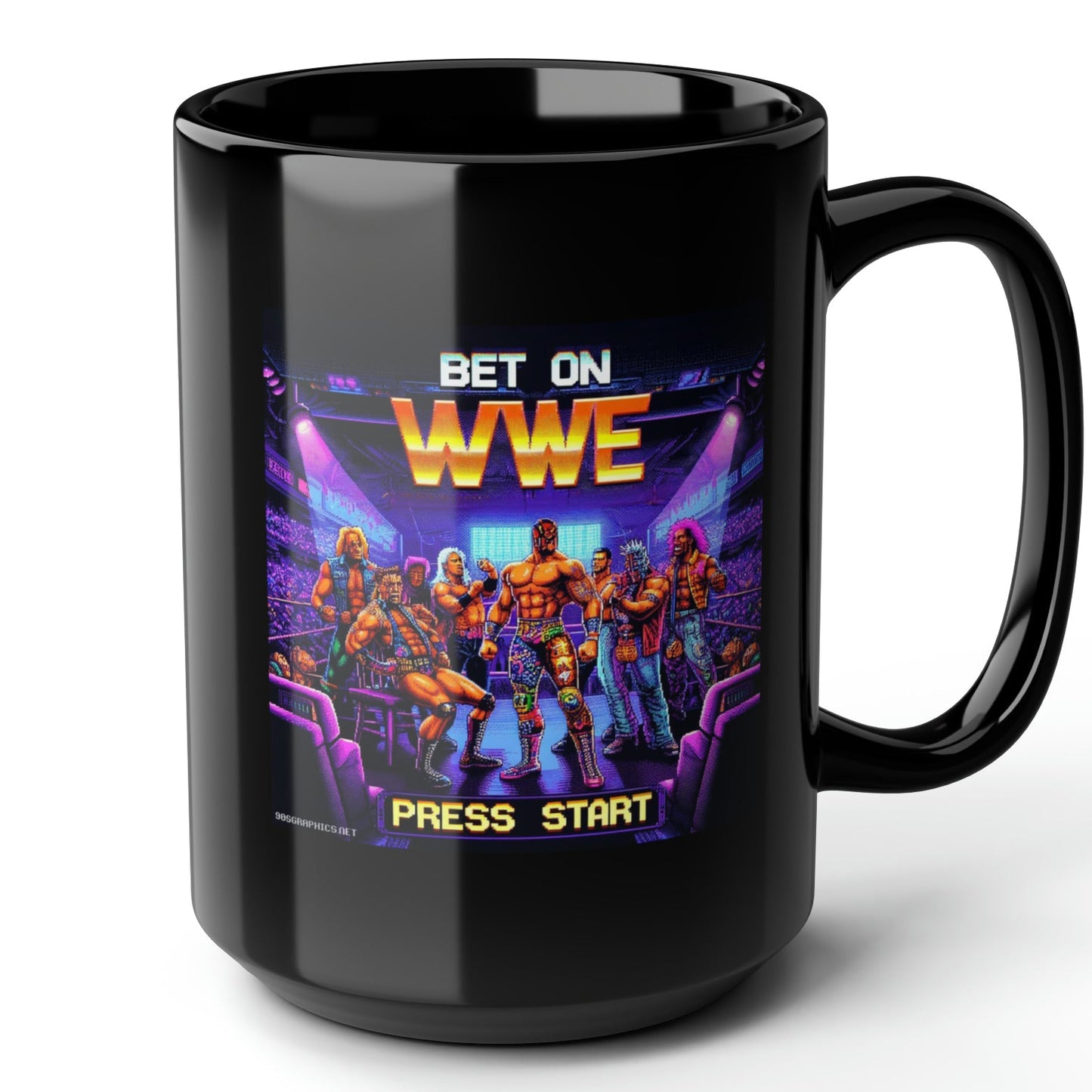 Bet on WWE Black Mug (15oz) - amusement arcade-15oz-