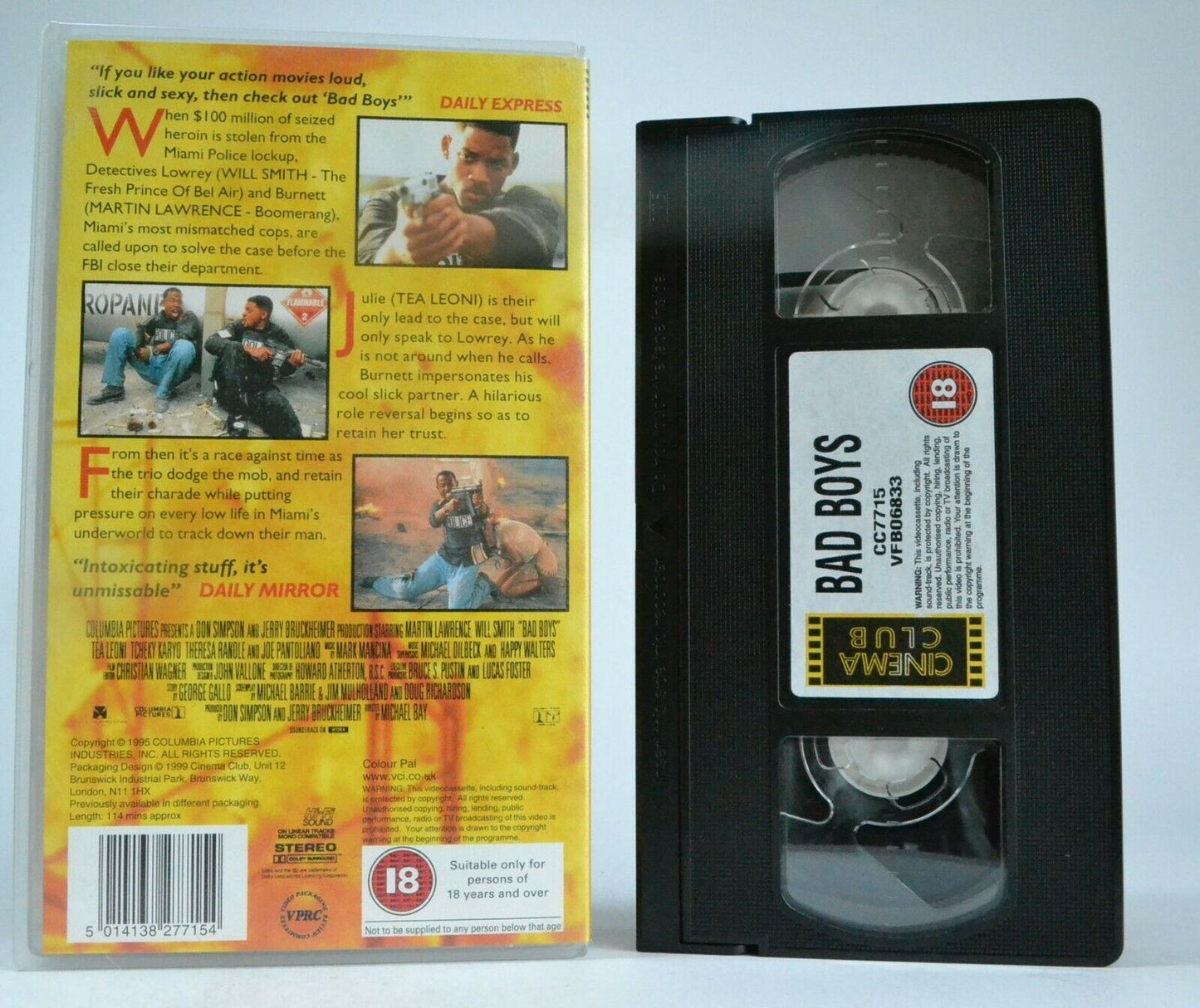 Bad Boys: Michael Bay - Explosive Action - Will Smith/Martin Lawrence - Pal VHS-