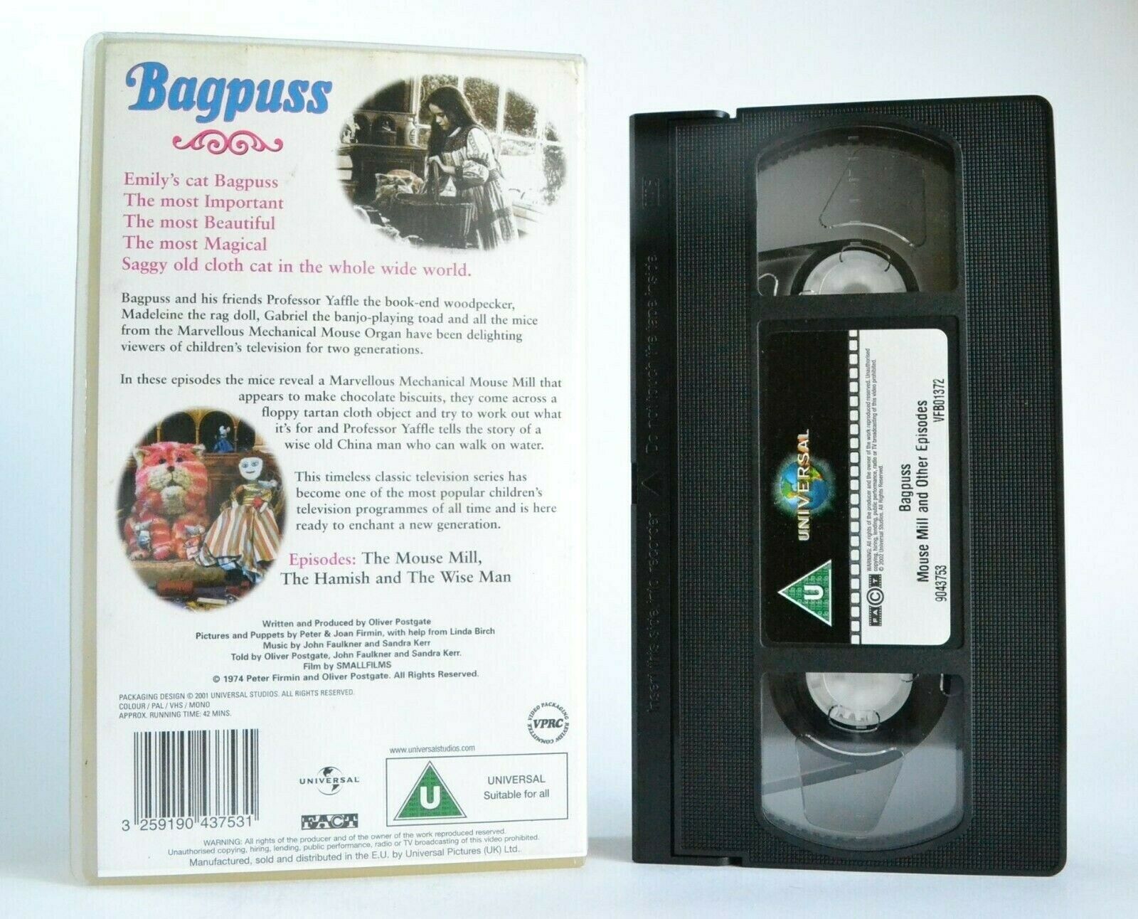 Bagpuss: The Mouse Mill And Other Stories - Old Cloth Cat - Children's - Pal VHS-