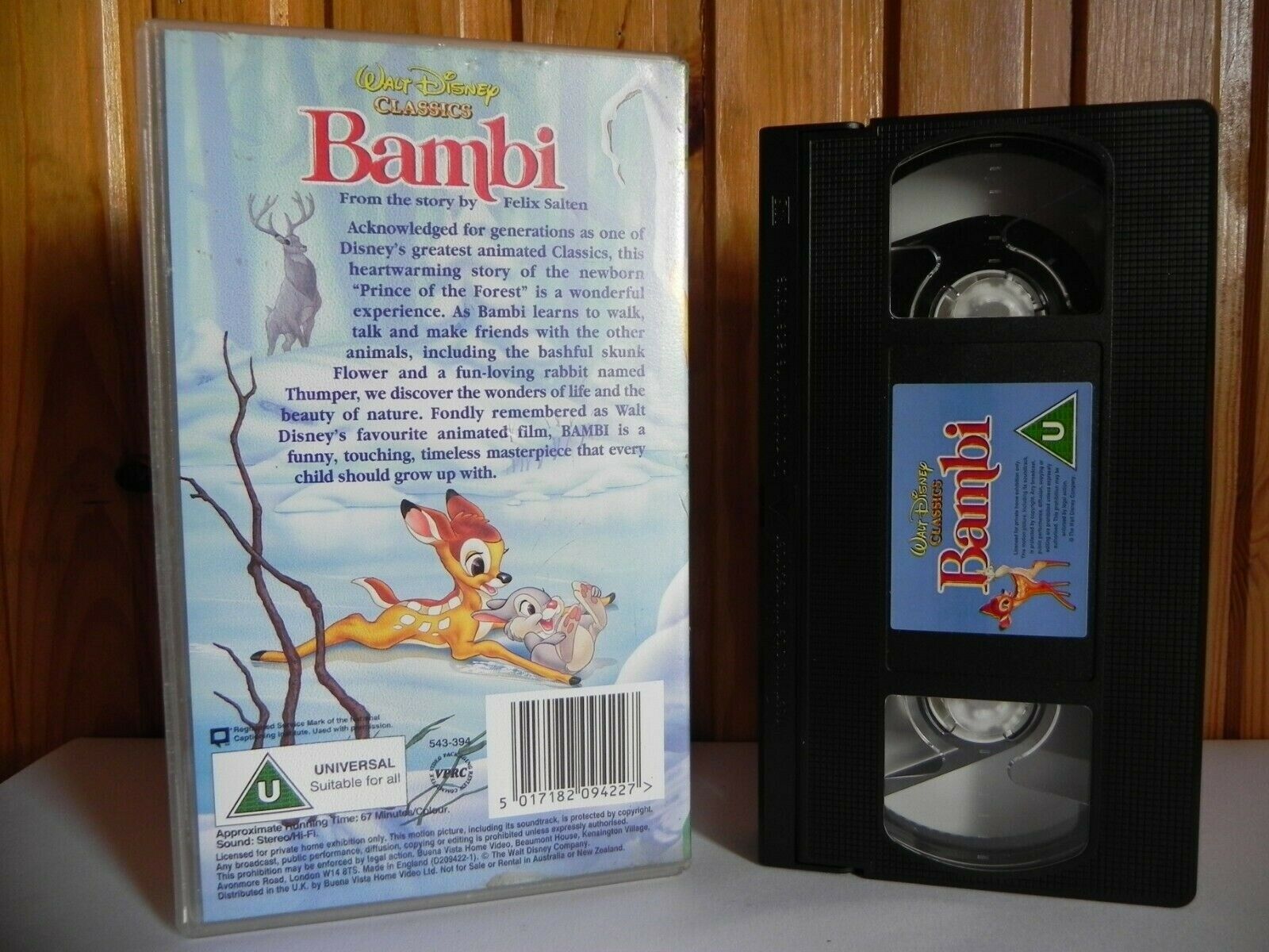 Bambi - Walt Disney Classics - Animated - Adventures - Children's - Pal VHS-