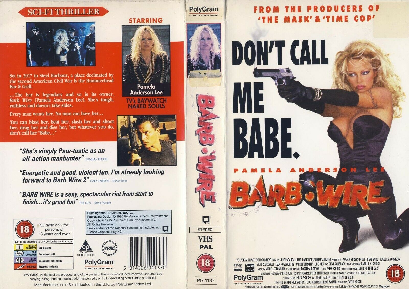 Barb Wire (1995): Chris Warner Comicbook - Sci-Fi Action - Pamela Anderson - VHS-