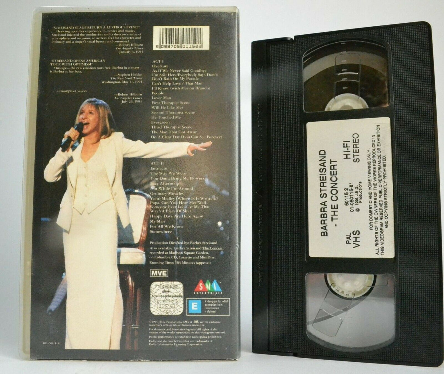 Barbara Streisand: The Concert -<<Arrowhead Pond / Anaheim>>- Music - Pal VHS-