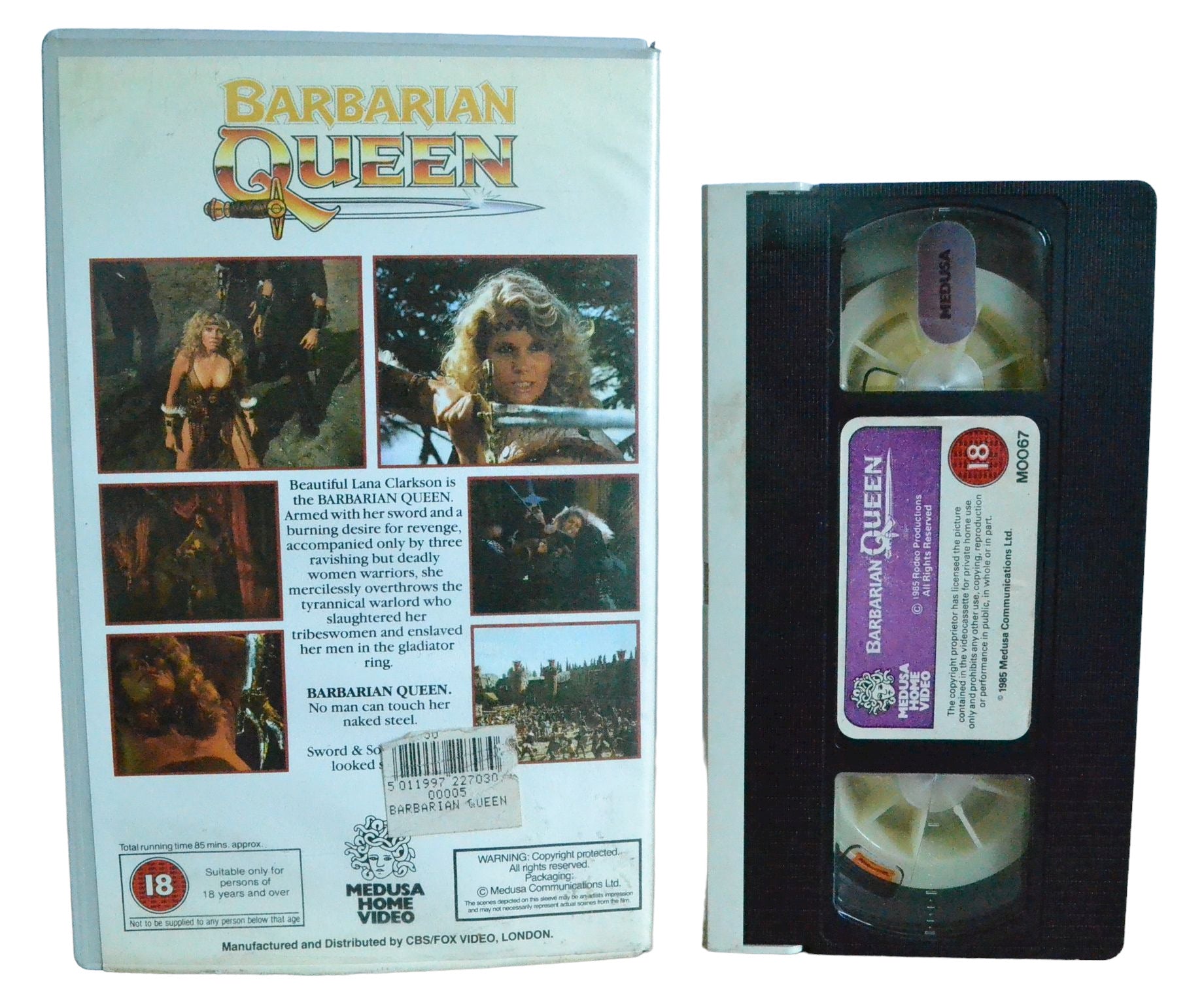 Barbarian Queen - Lana Clarkson - Medusa Home Video - Large Box - PAL - VHS-