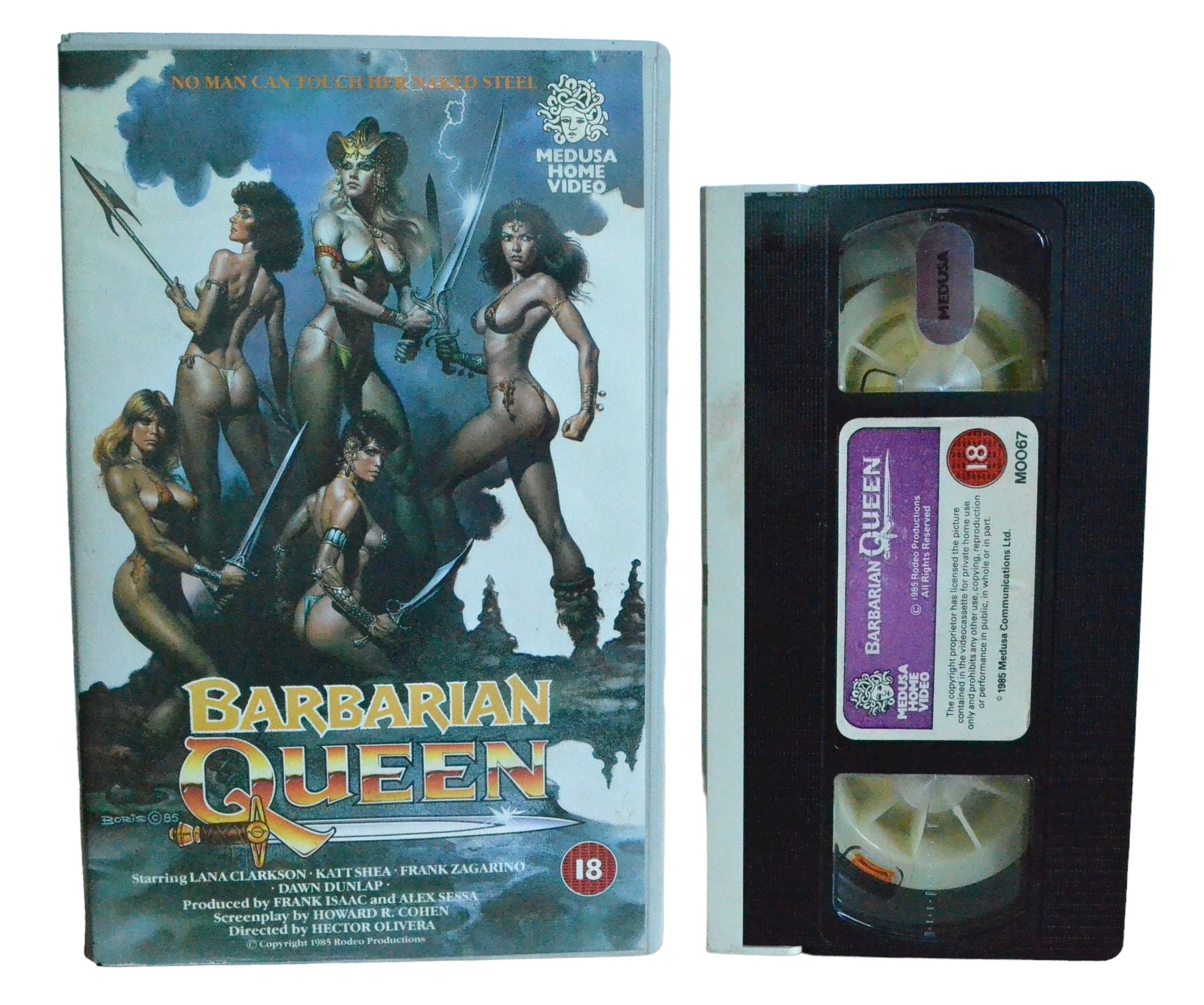 Barbarian Queen - Lana Clarkson - Medusa Home Video - Large Box - PAL - VHS-