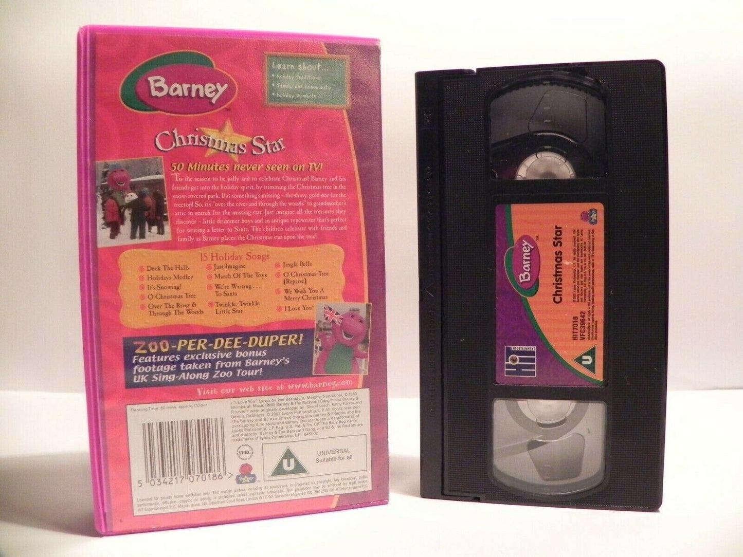 Barney: Christmas Star - Holiday Spirit Animation - Fun - Children's - Pal VHS-