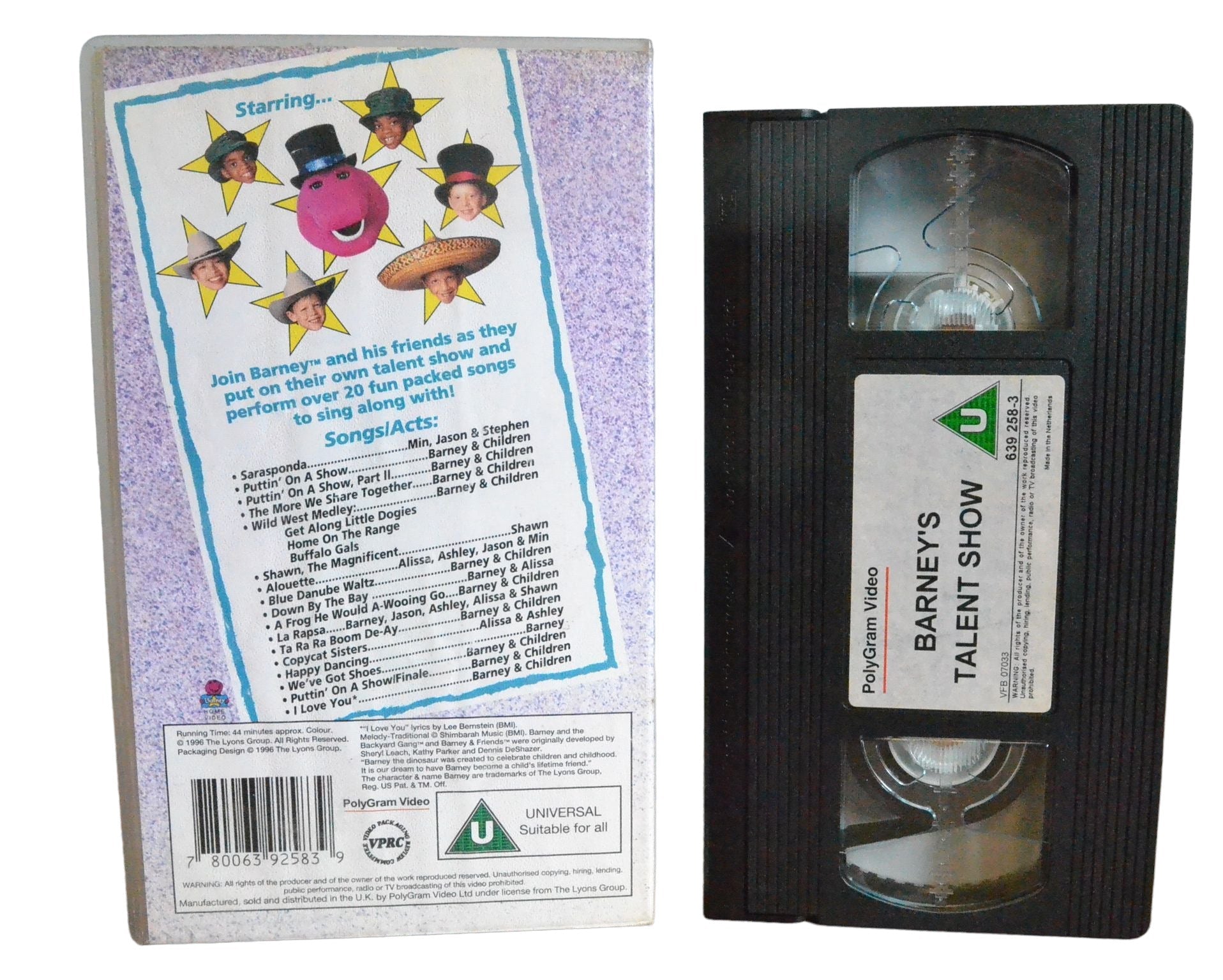 Barney : Talent Show - PolyGram Video - 6392583 - Children - Pal - VHS-