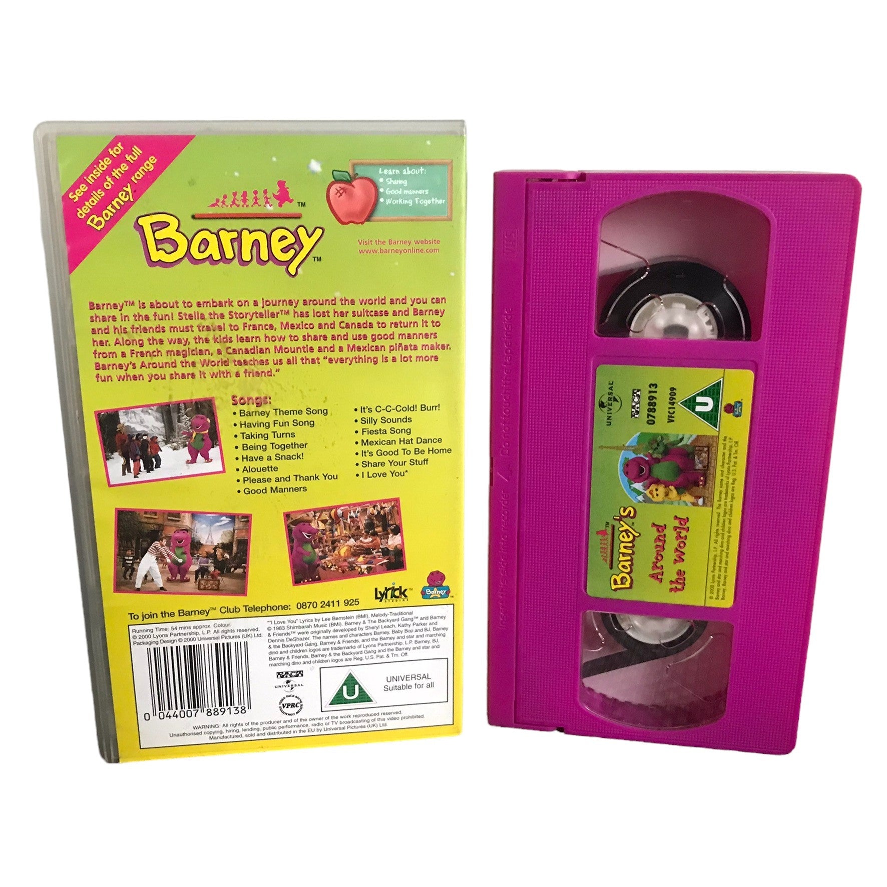 Barney's Around the World - Universal - Childrens - Pal - VHS-