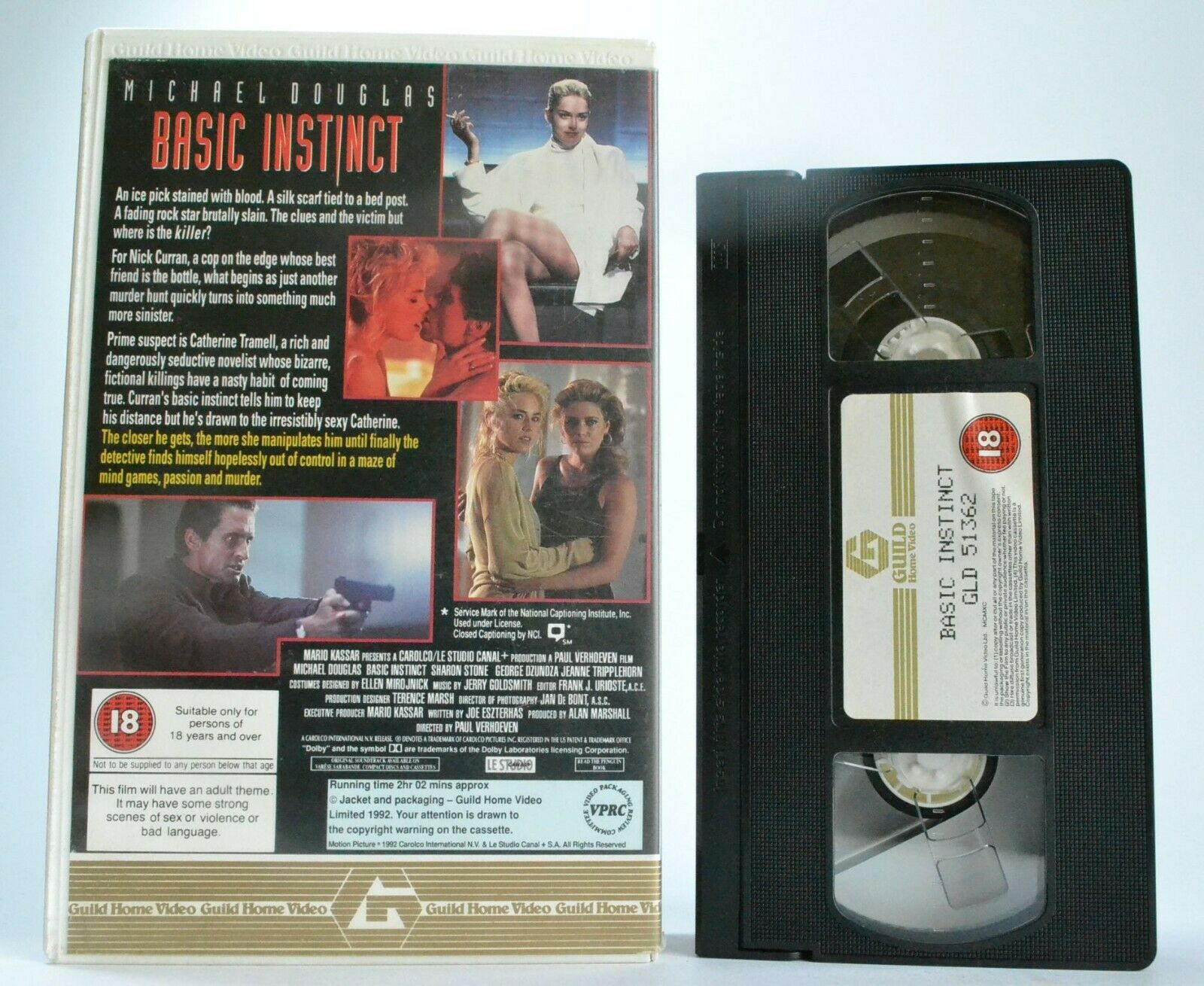 Basic Instinct (1992): Neo-Noir Erotic Thriller - Large Box - Sharon Stone - VHS-