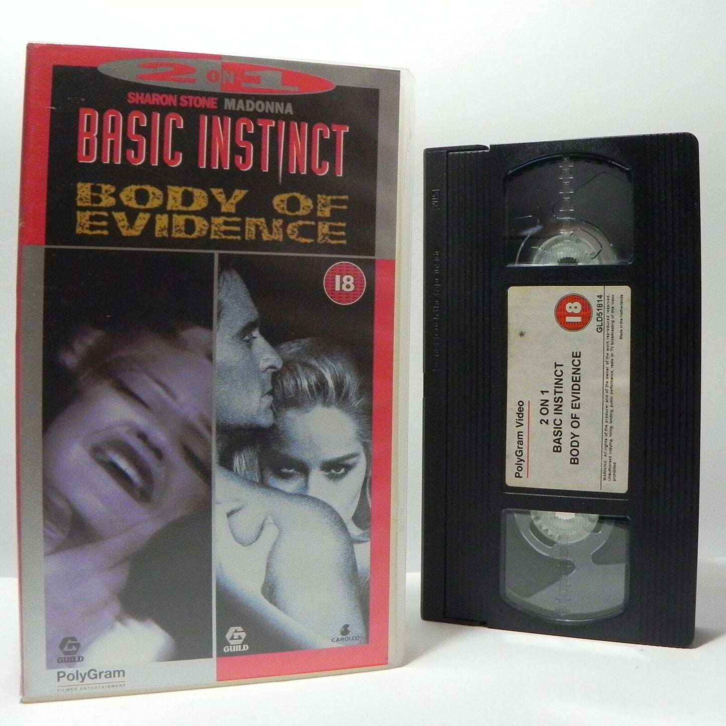 Basic Instinct/Body Of Evidence: Sharon Stone/Madonna - 2 On 1 - Pal VHS-