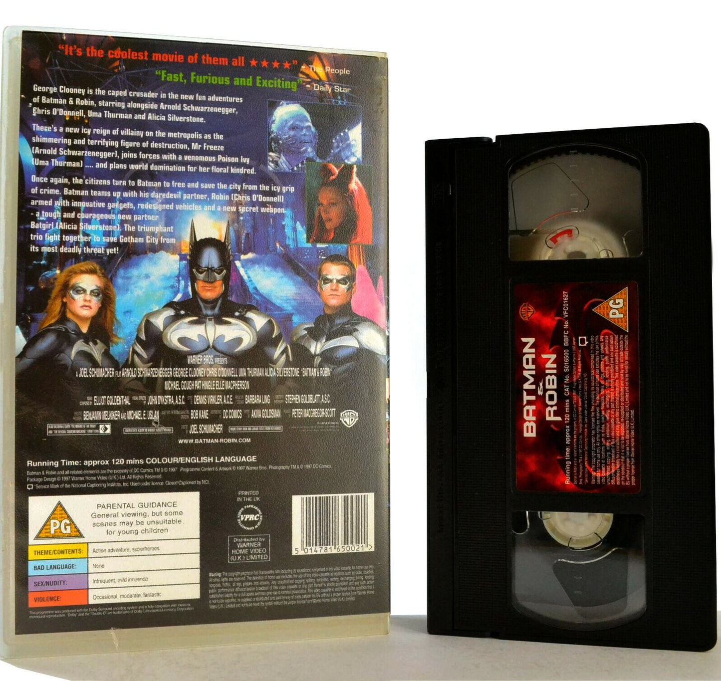 Batman And Robin: Superhero Film - Large Box - Ex-Rental - G.Clooney - Pal VHS-