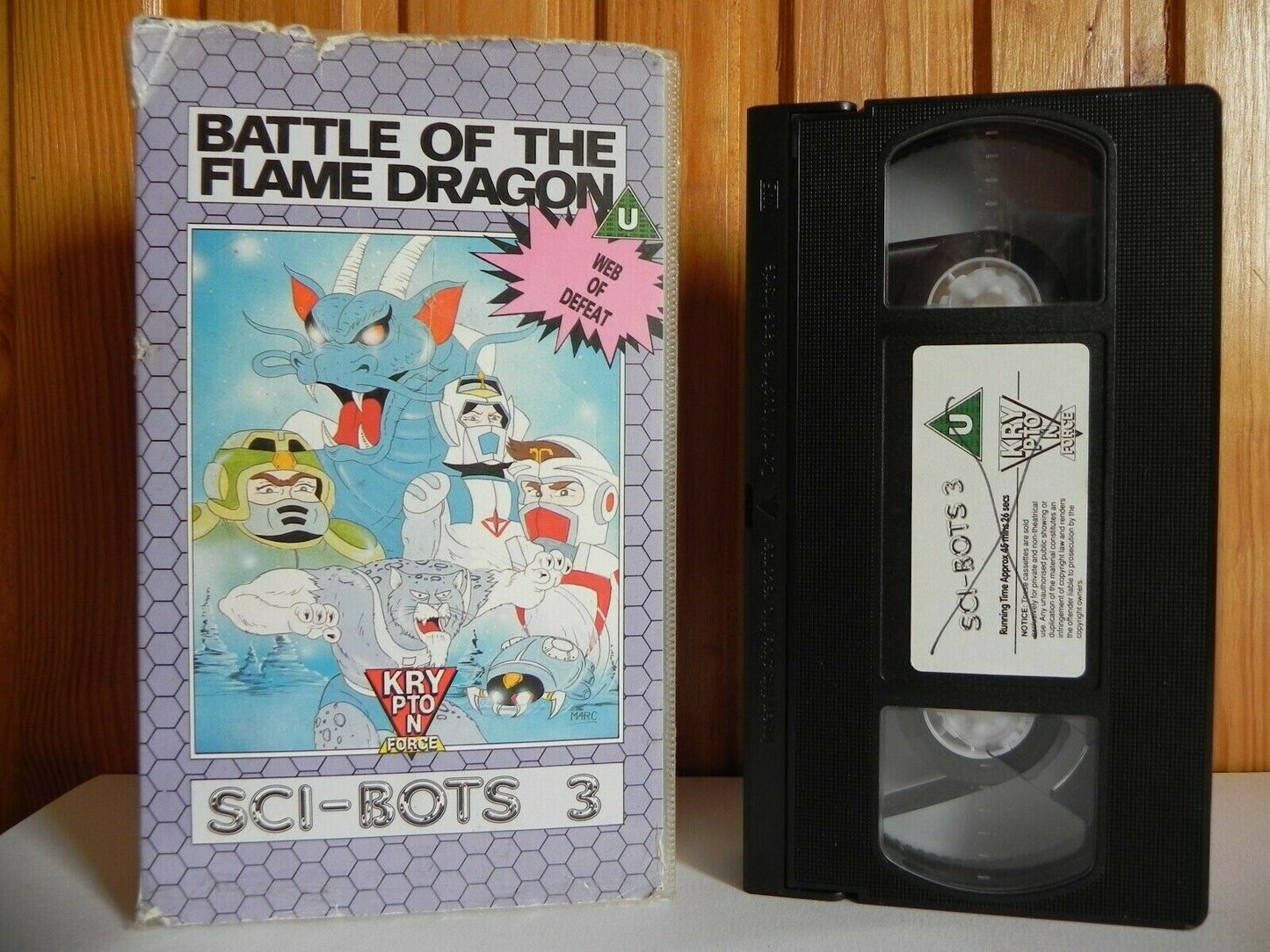 Battle Of The Flame Dragon - Sci-Robots 3 - Web Of Defeat - Animated - Pal VHS-