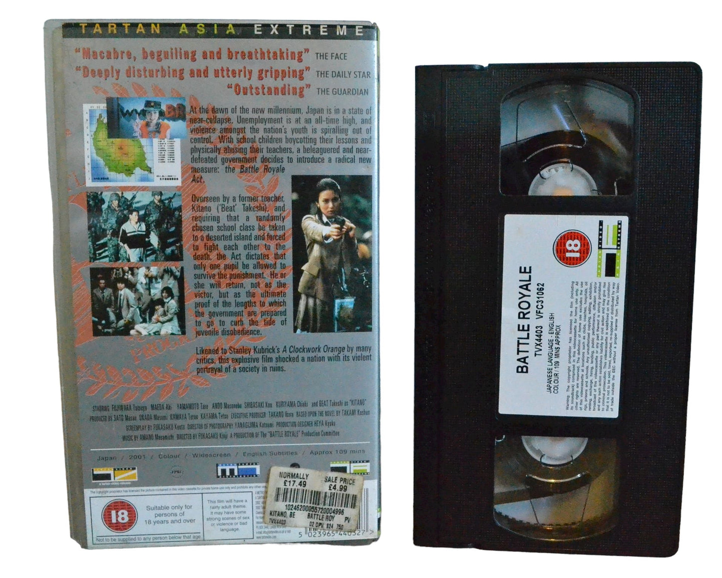 Battle Royale - Tatsuya Fujiwara - Tartan Video - Action - Pal - VHS-